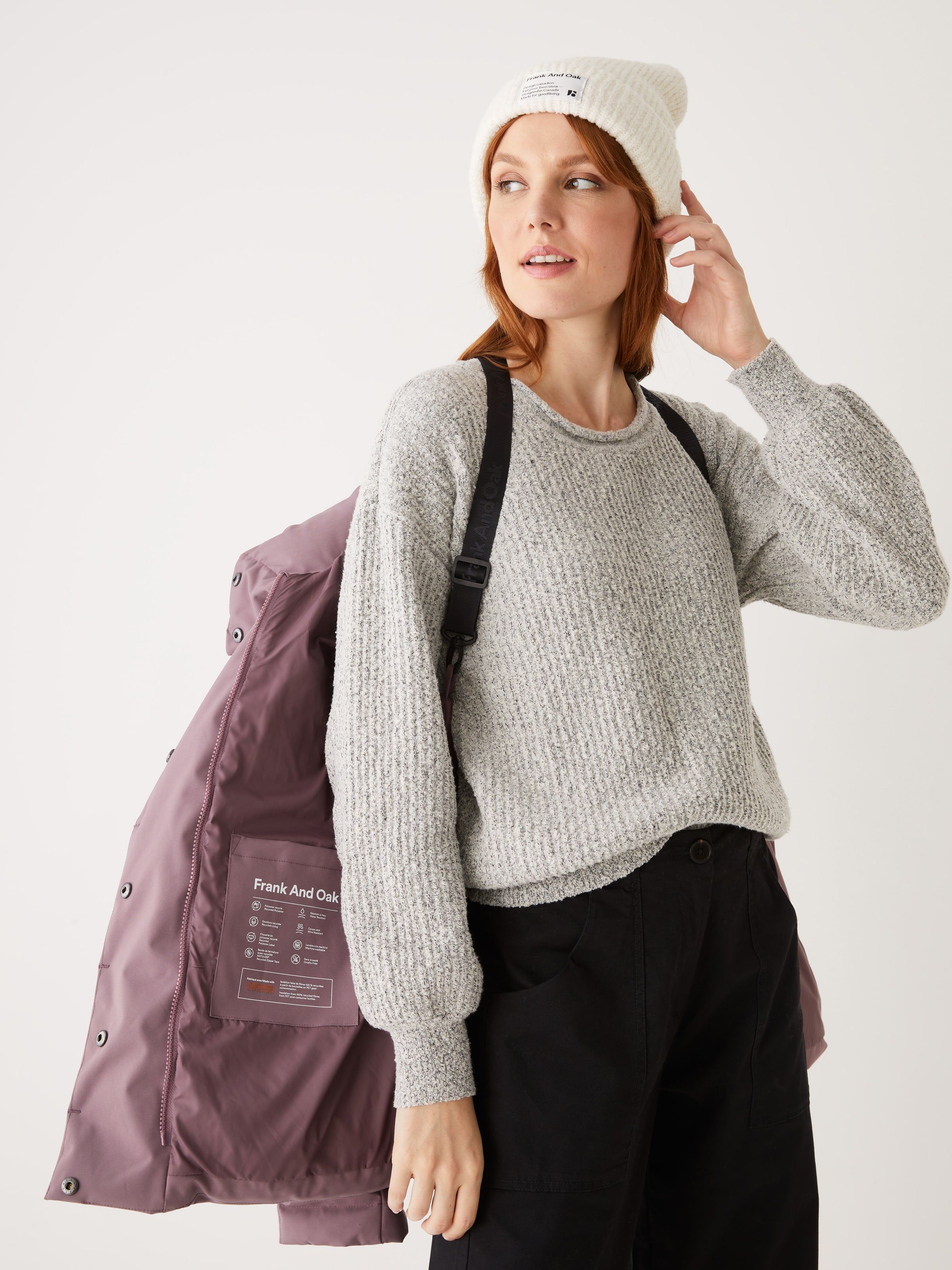 The Lykke Puffer Coat in Purple sold by Frank & Oak product image thumbnail 12