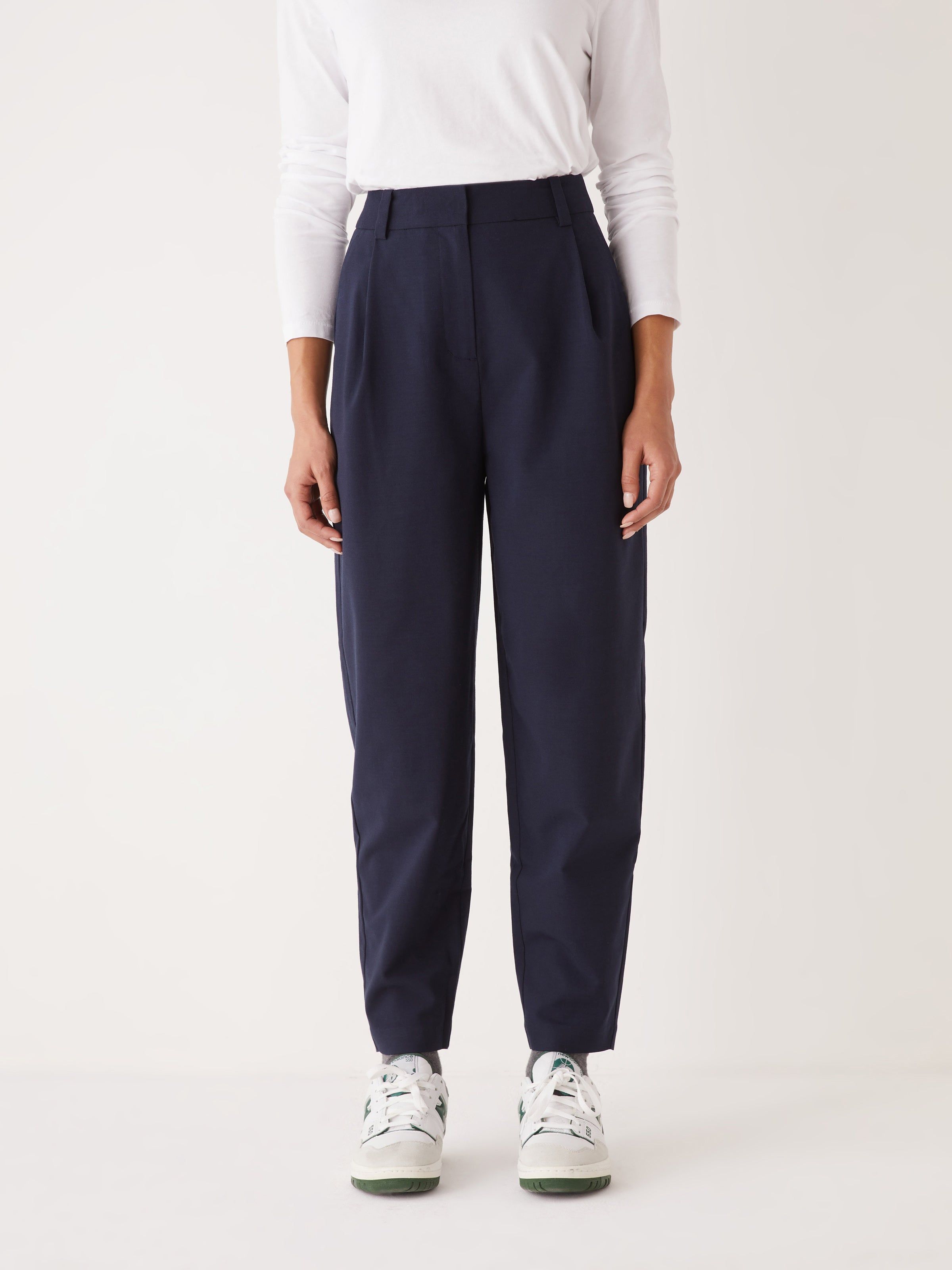 The Amelia Balloon Fit Pant in Dark Blue sold by Frank & Oak