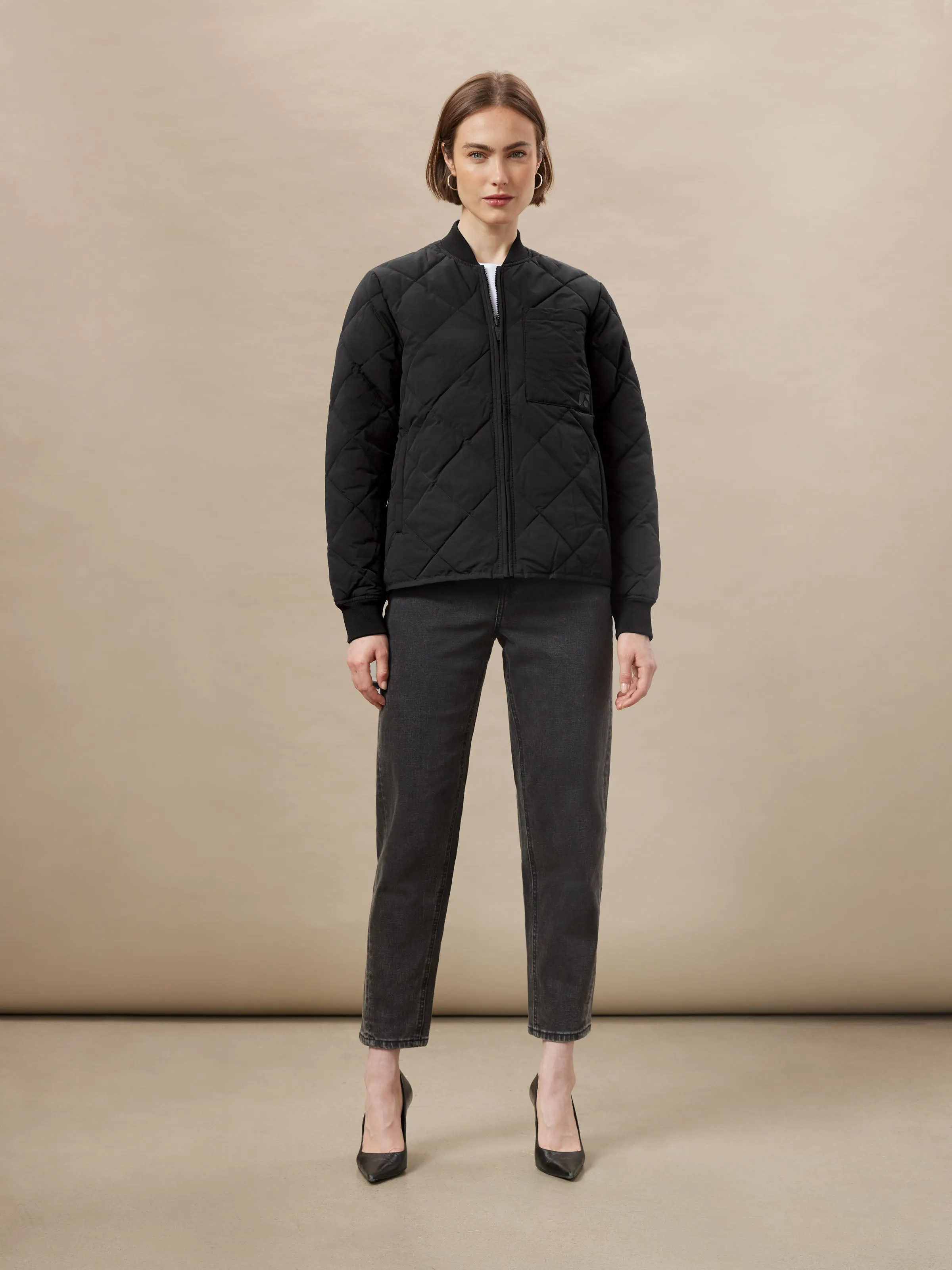 The Skyline Reversible Bomber in Black sold by Frank & Oak