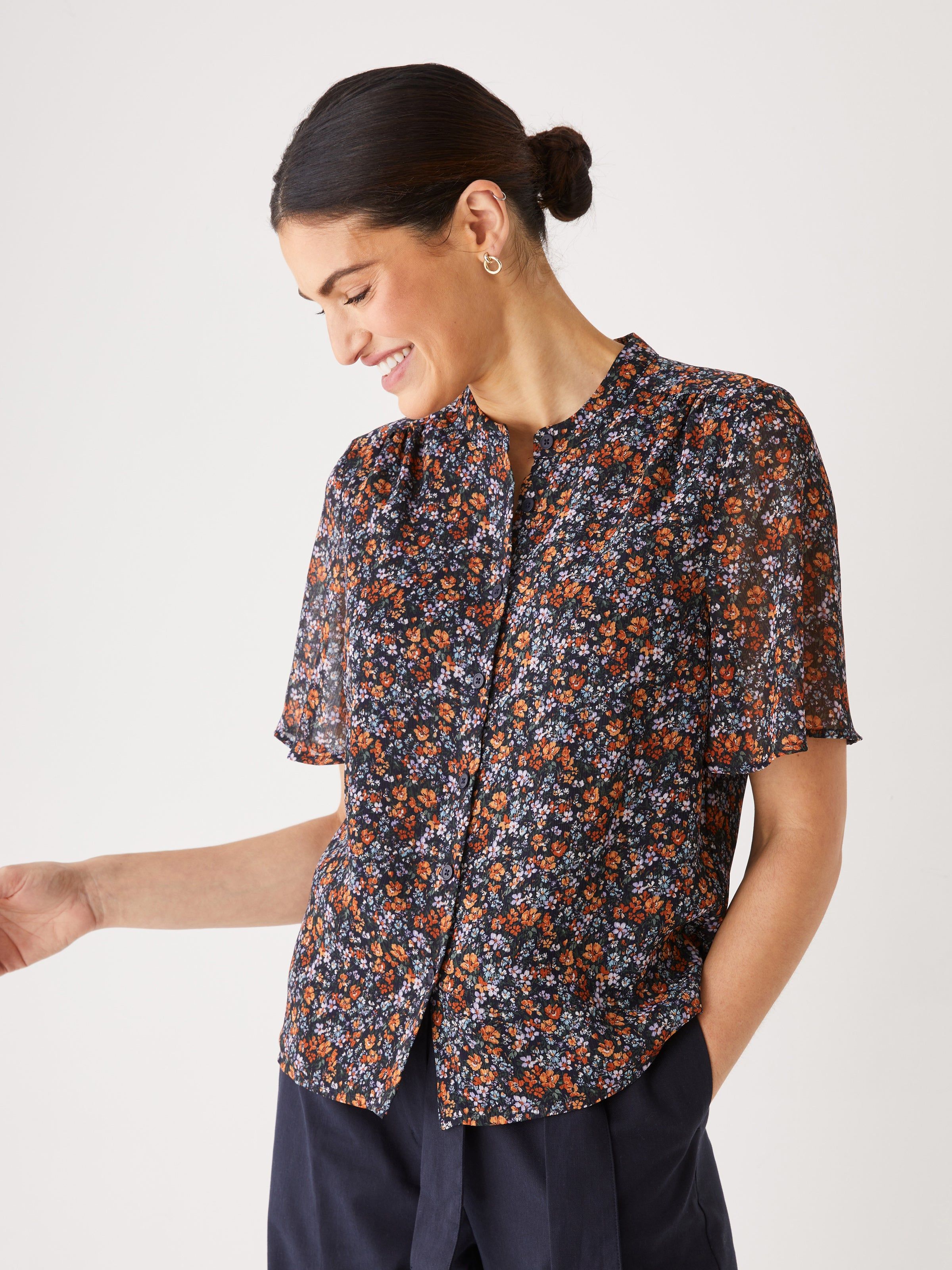 The Printed Chiffon Blouse in Orchid sold by Frank & Oak product image thumbnail 2