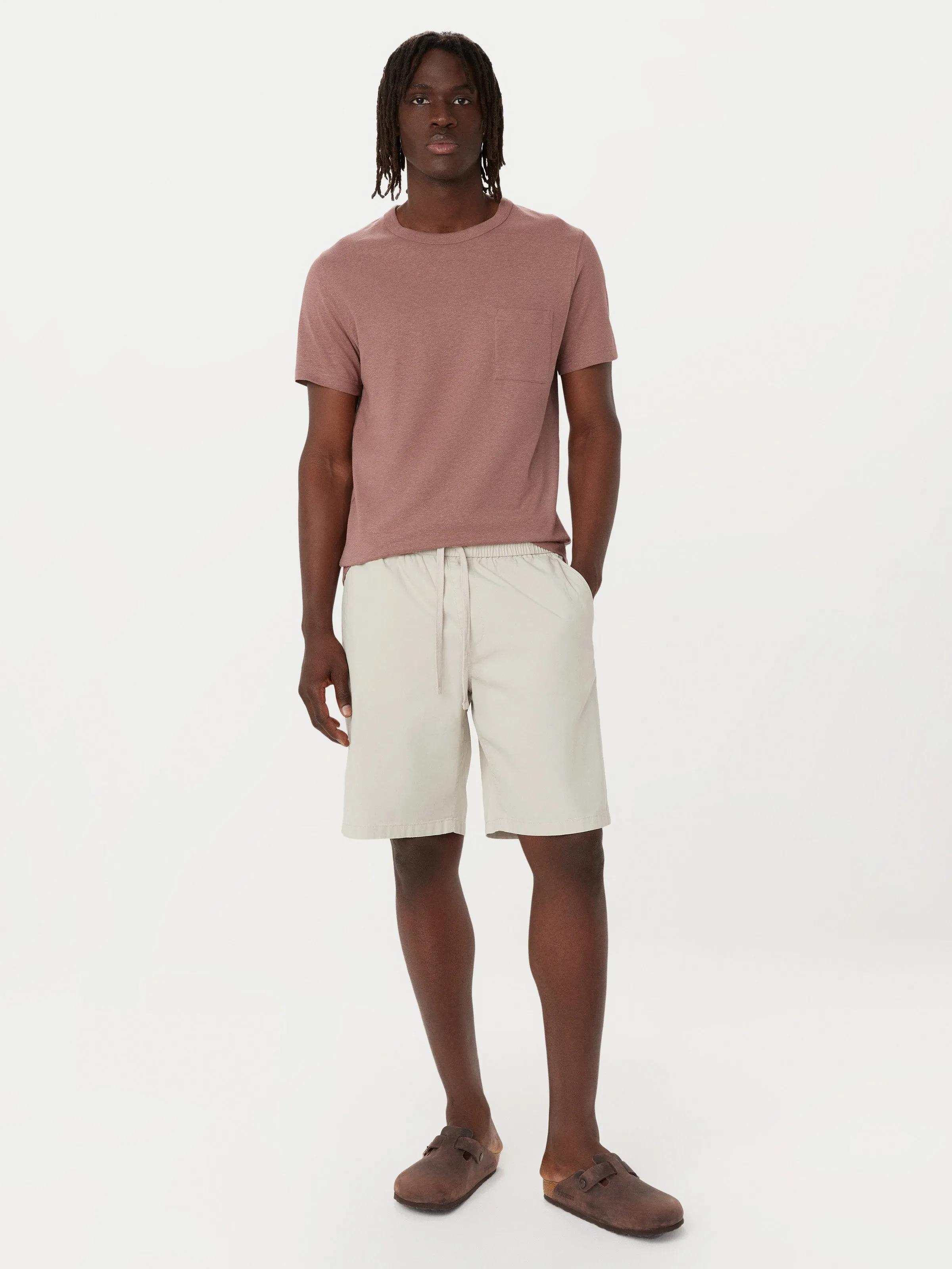 The Slim Hemp T-Shirt in Twilight Mauve sold by Frank & Oak