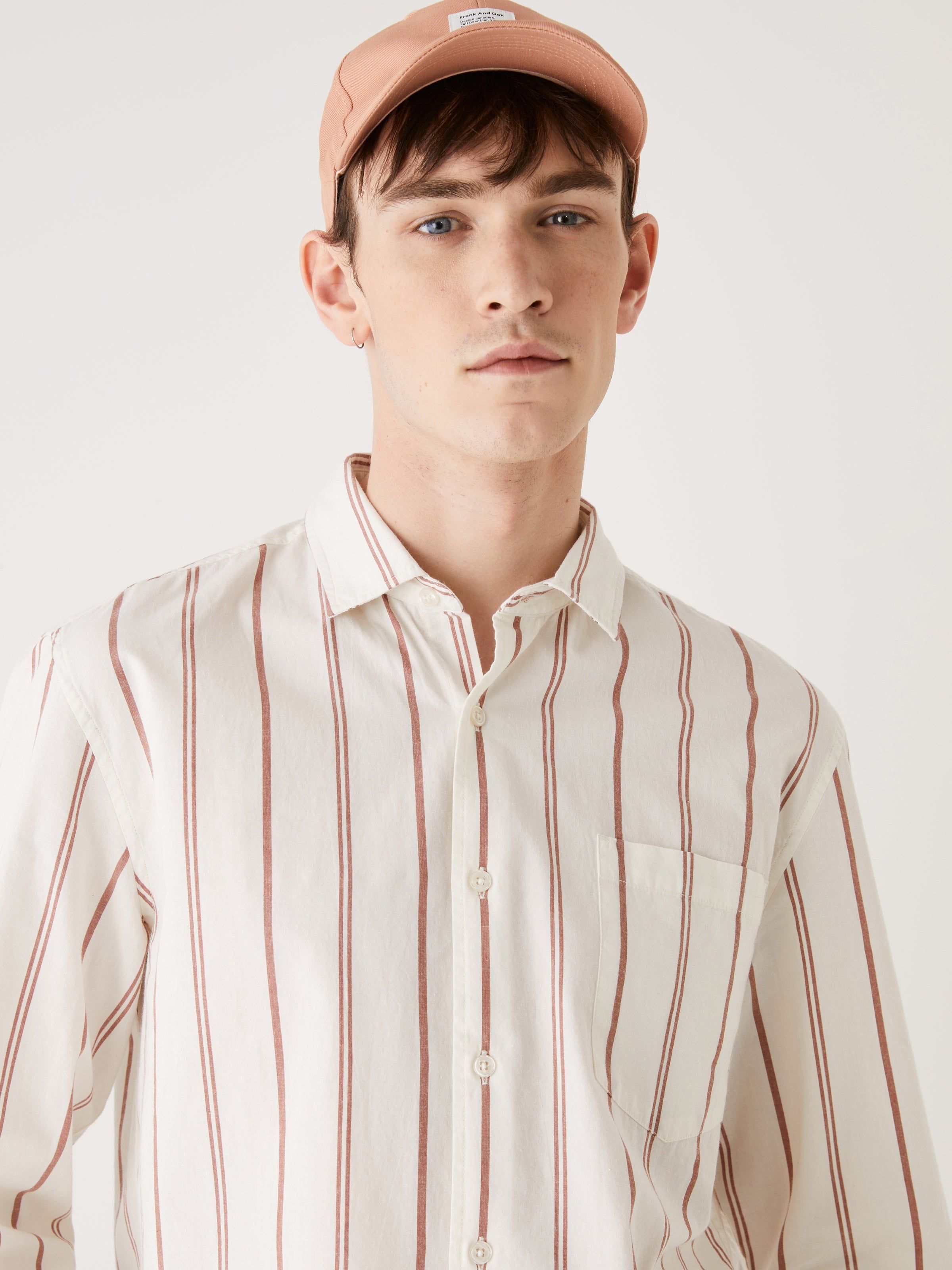 The Striped Kapok Shirt in Cognac sold by Frank & Oak product image thumbnail 2