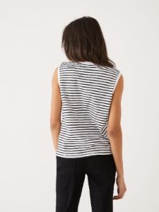 The Striped Essential Tank Top in White sold by Frank & Oak
