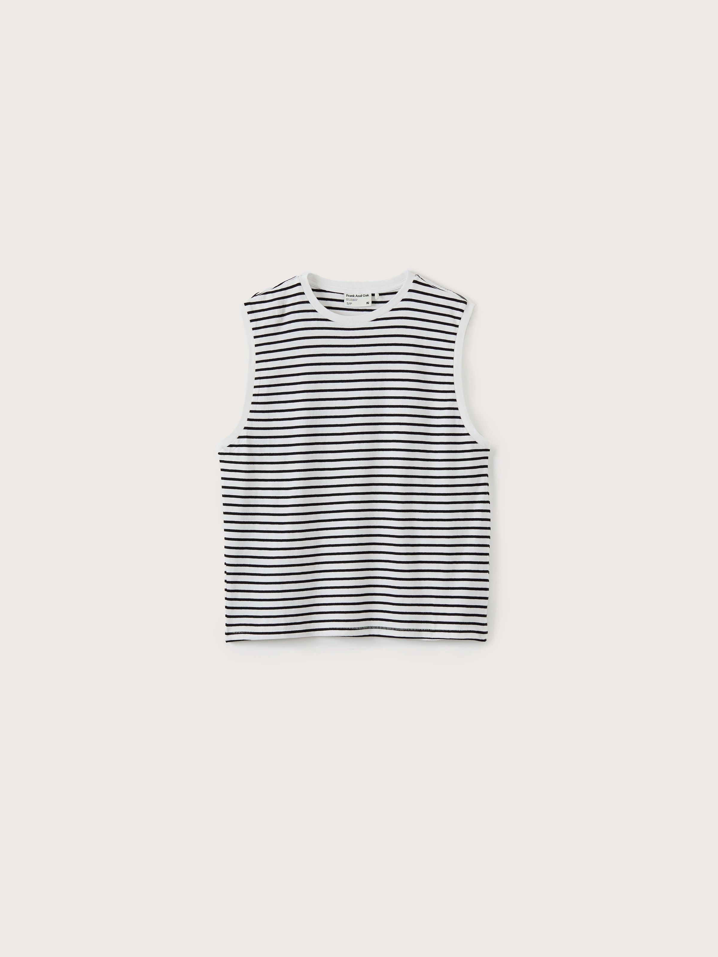 The Striped Essential Tank Top in White sold by Frank & Oak product image thumbnail 4