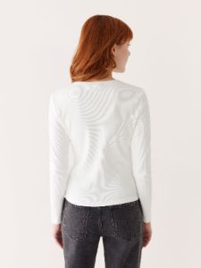 The Long Sleeve Ribbed Top in White sold by Frank & Oak