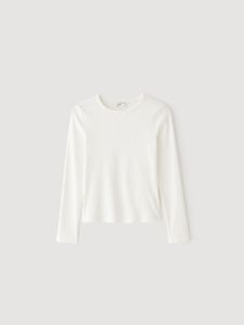 The Long Sleeve Ribbed Top in White sold by Frank & Oak