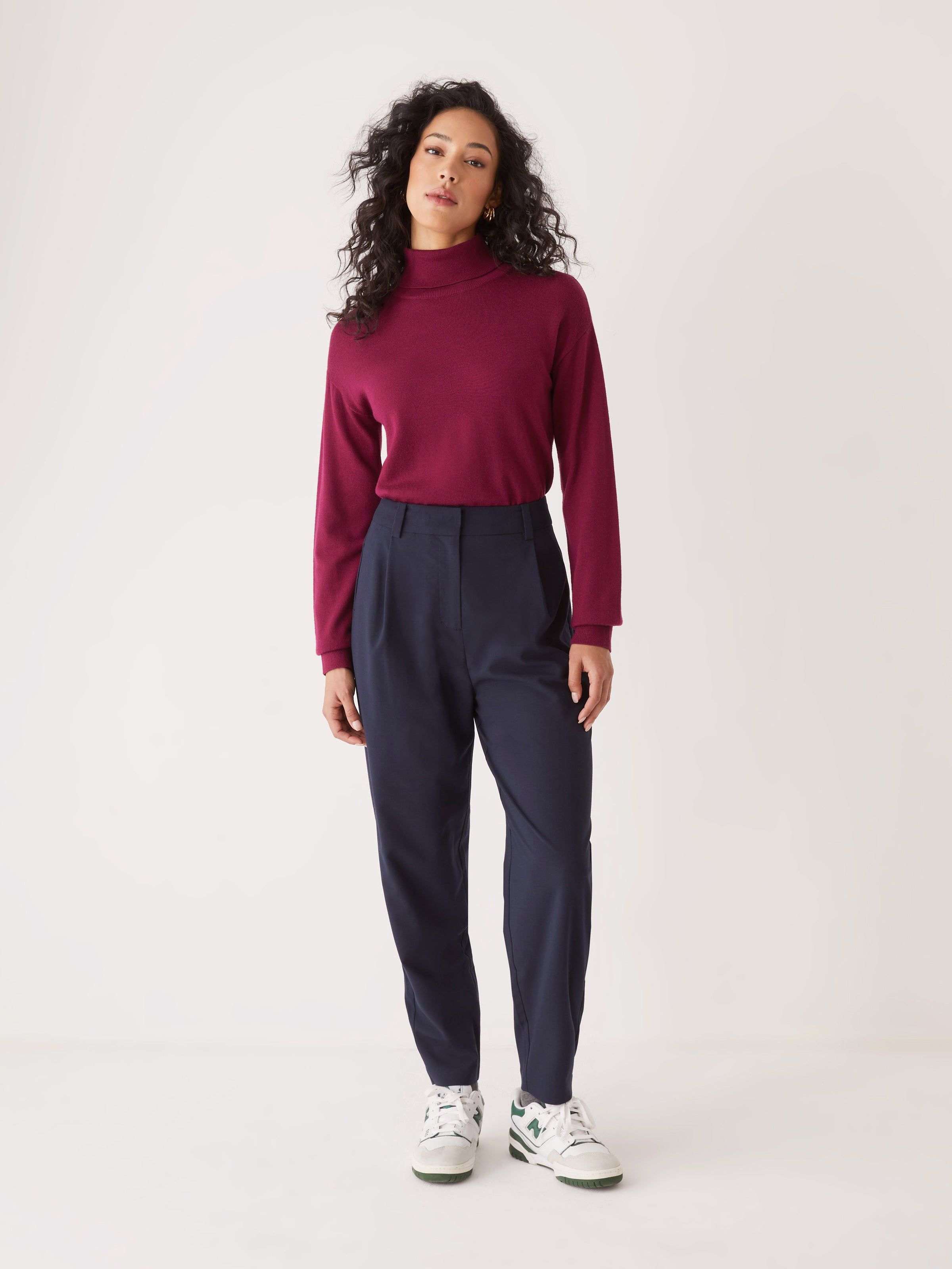 The Merino Mockneck Sweater in Fuchsia sold by Frank & Oak product image thumbnail 3