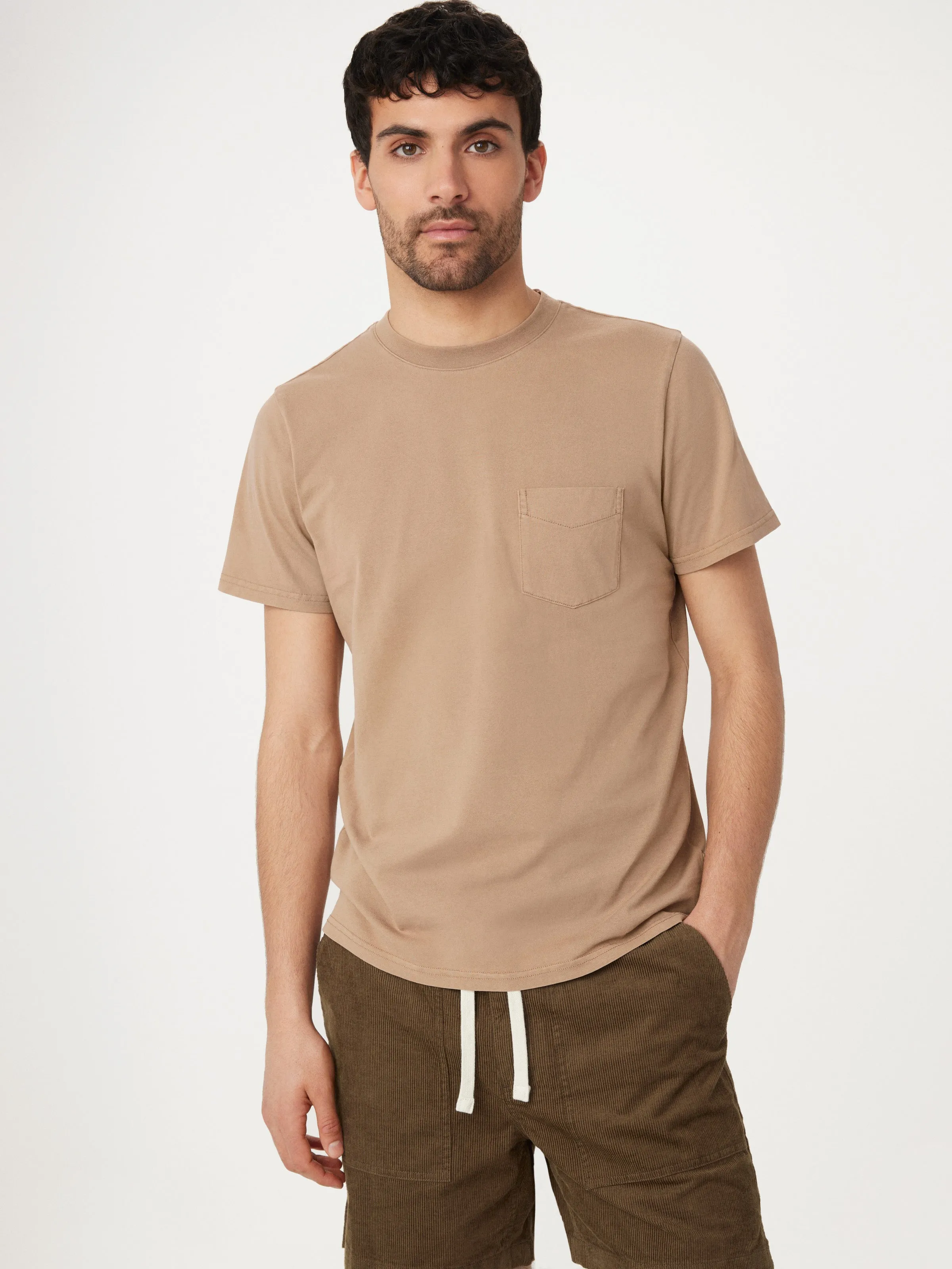 The Eco Dye Slim T-Shirt in Sepia sold by Frank & Oak