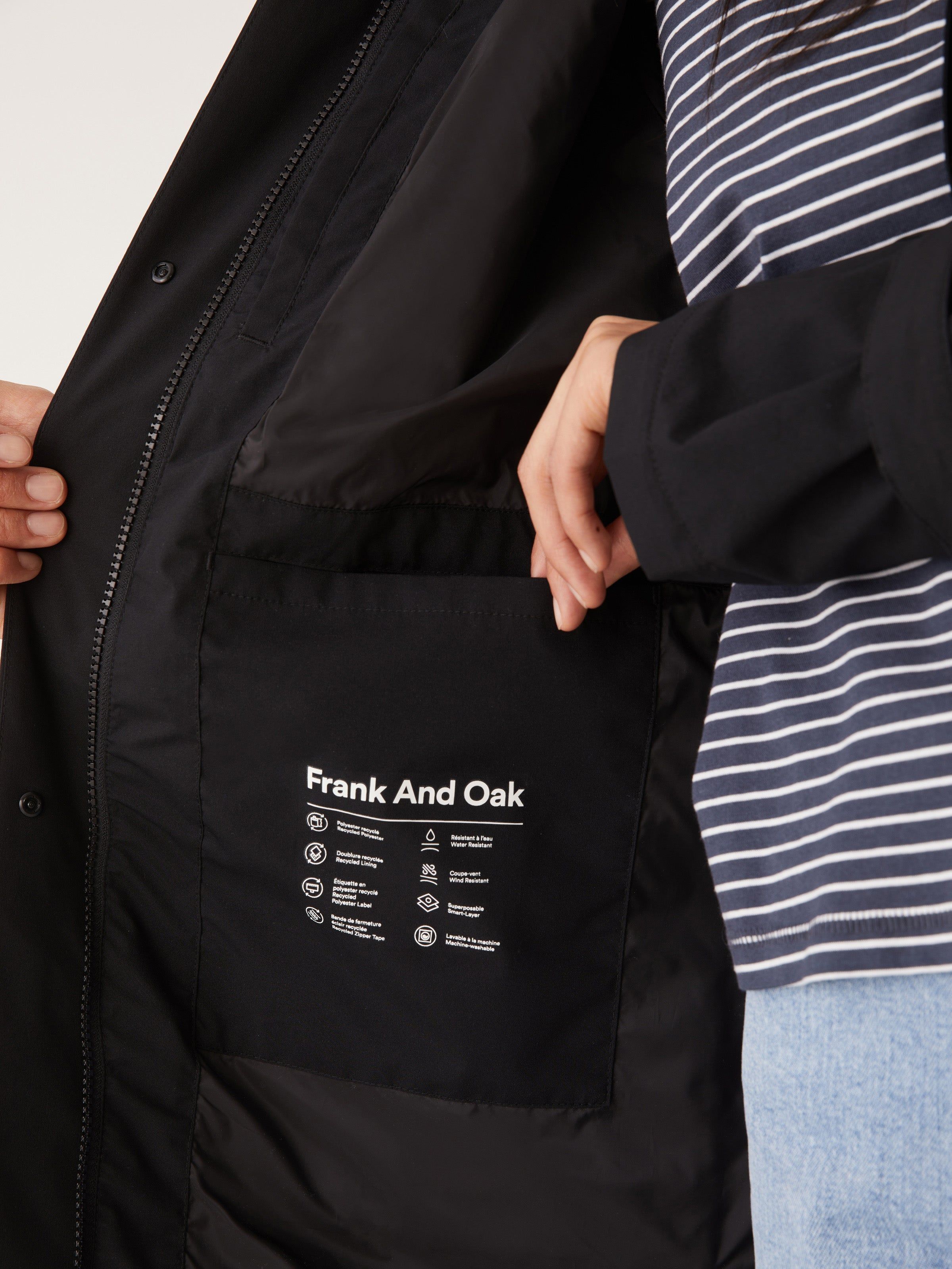 The Stanley Rain Jacket in Black sold by Frank & Oak product image thumbnail 12