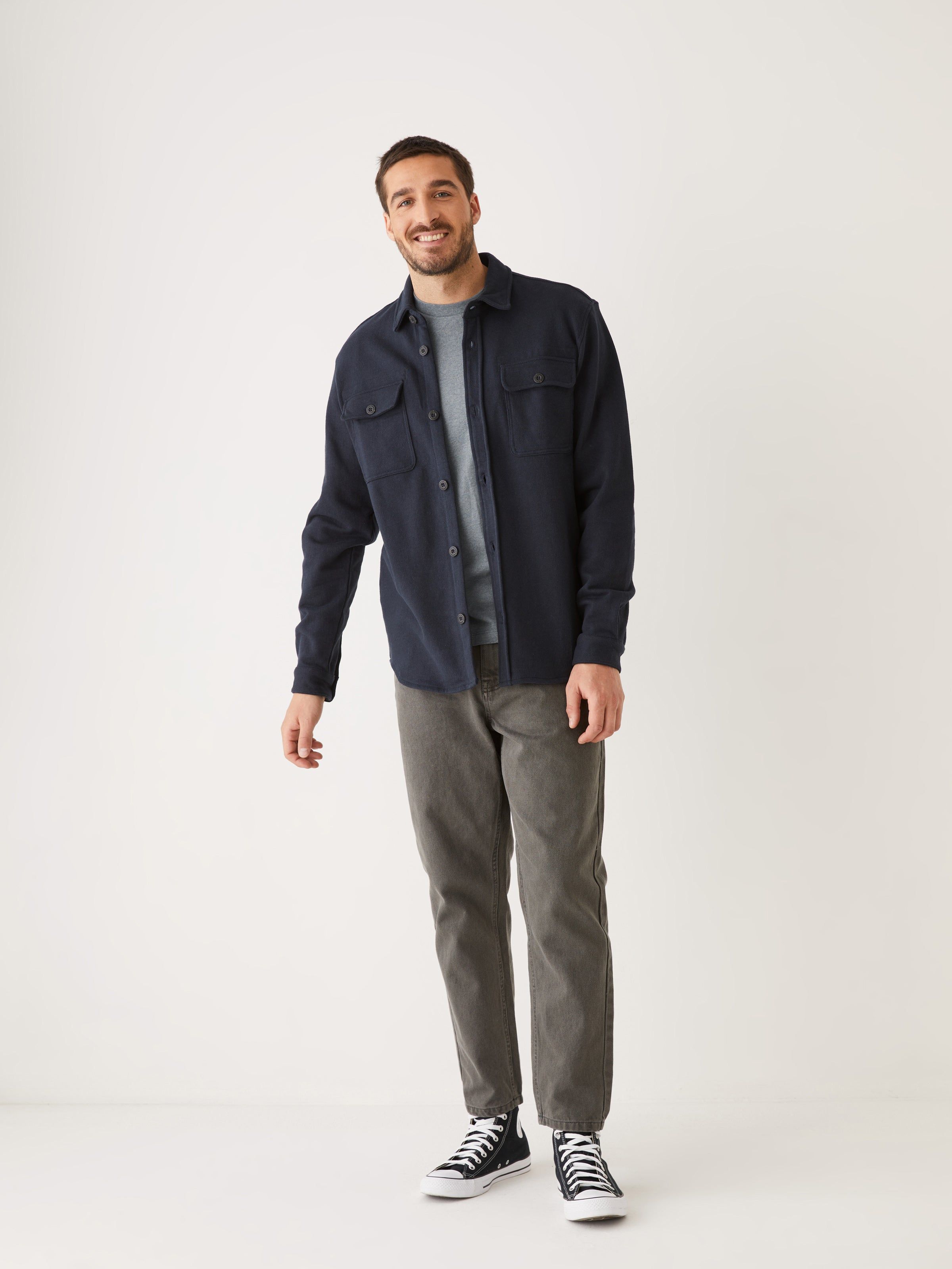 The French Terry Overshirt in Dark Navy sold by Frank & Oak product image thumbnail 5