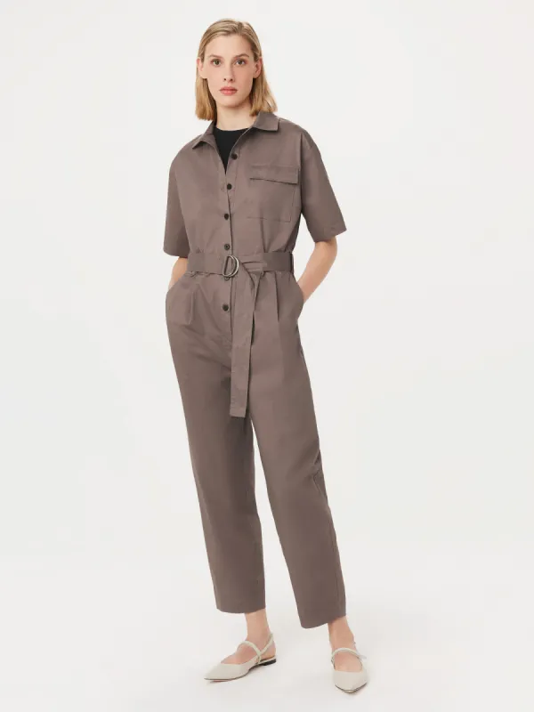 The Parachute Jumpsuit in Pink Clay sold by Frank & Oak