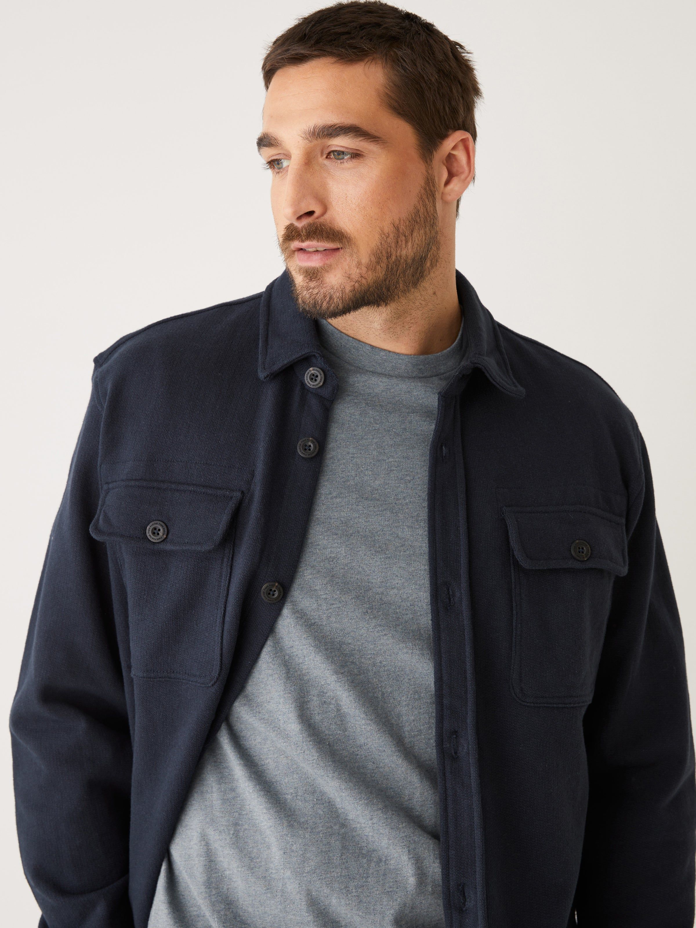 The French Terry Overshirt in Dark Navy sold by Frank & Oak product image thumbnail 2