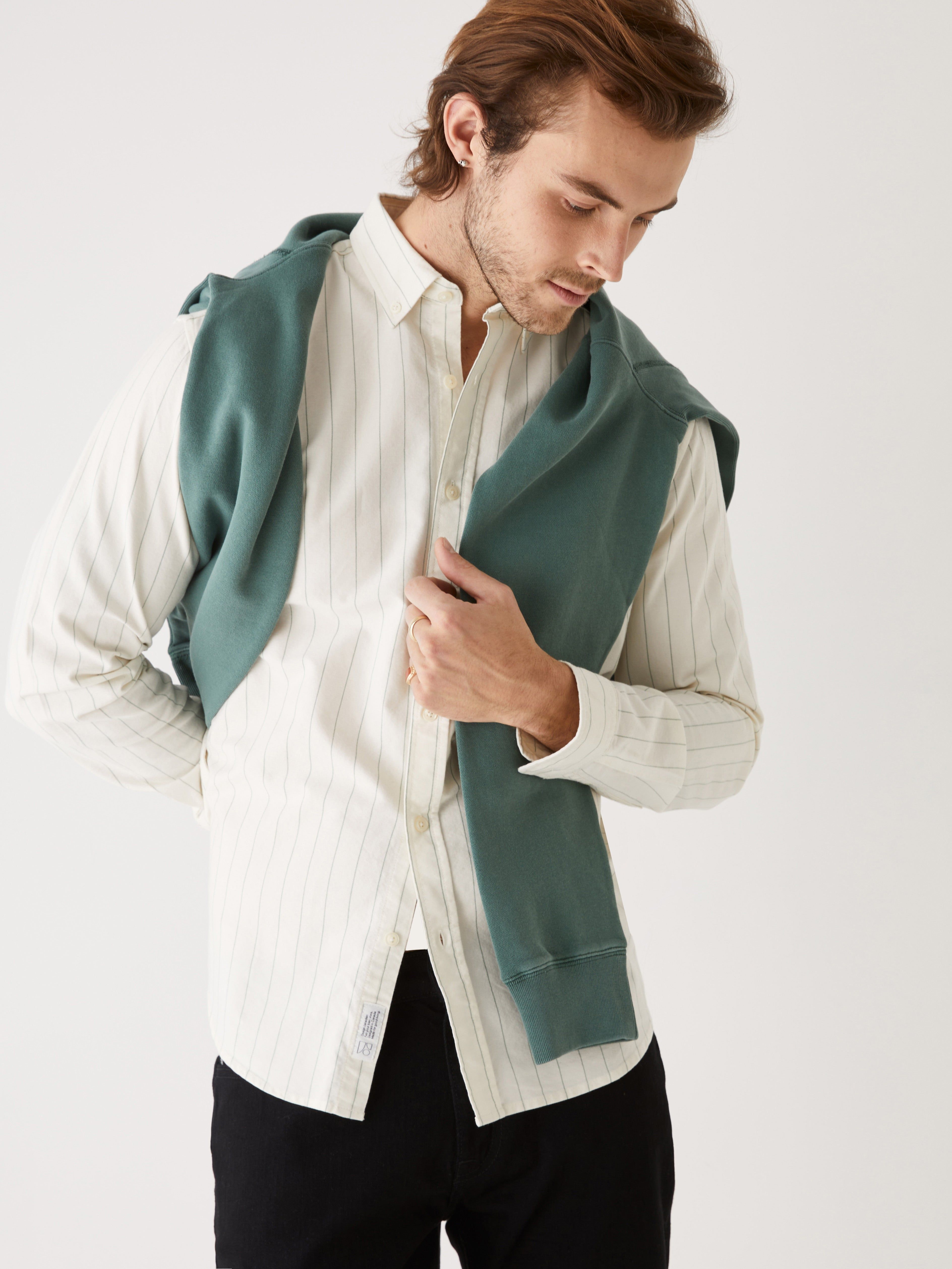 The Striped Jasper Oxford Shirt in Ivy Green sold by Frank & Oak product image thumbnail 3