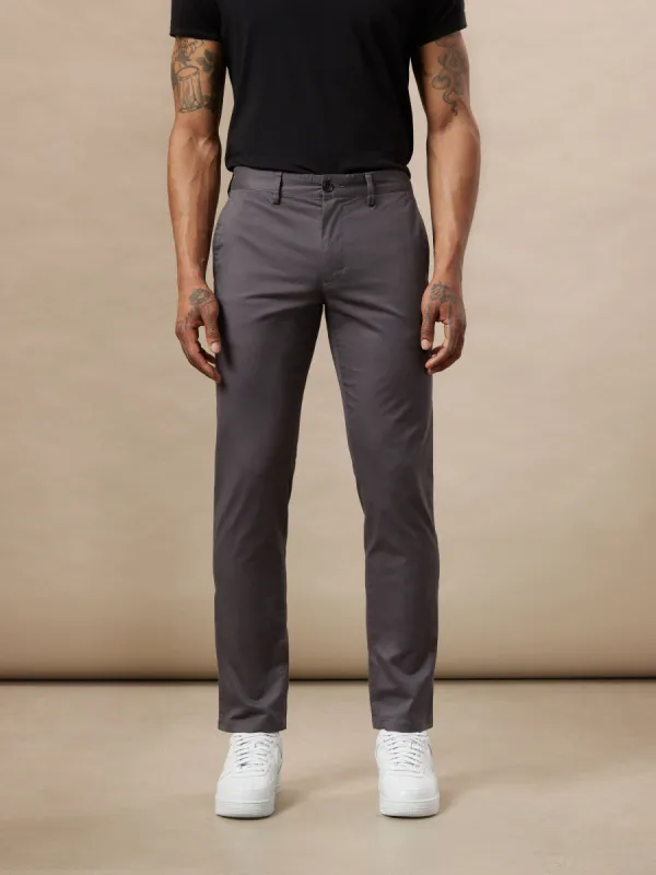 The Brunswick Slim Chino Pant in Iron Grey sold by Frank & Oak
