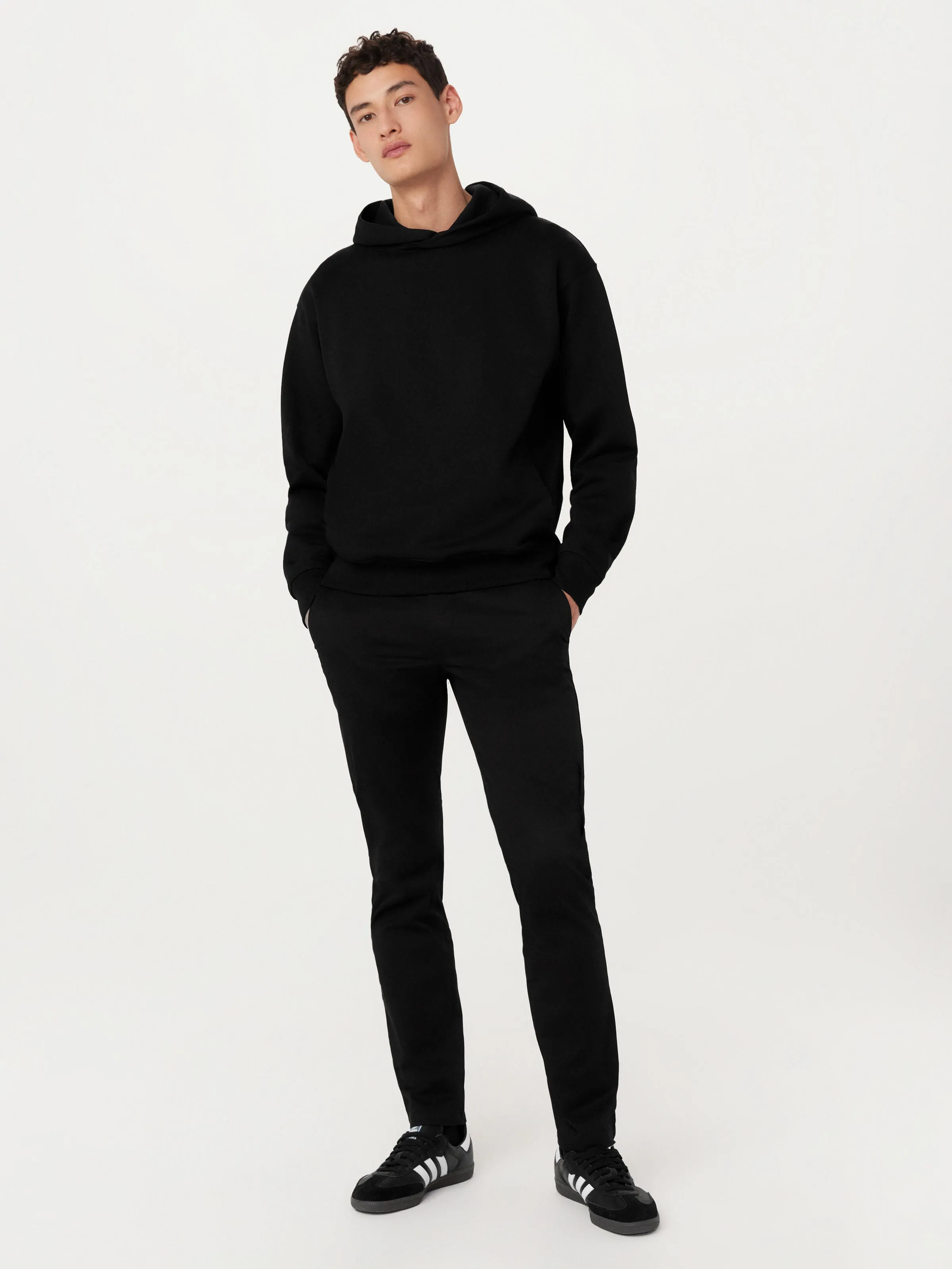 The French Terry Hoodie in Black sold by Frank & Oak