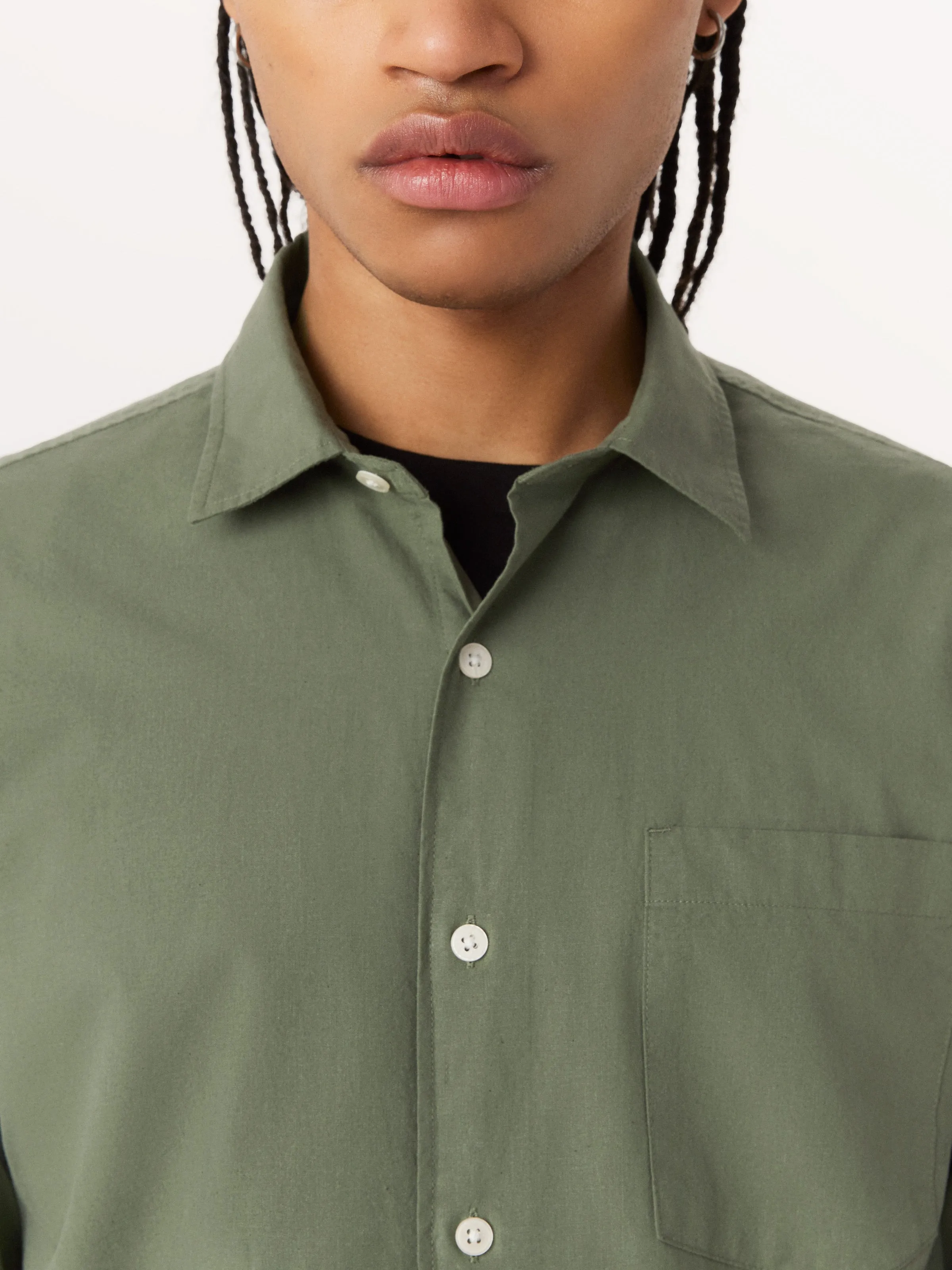 The Kapok Poplin Shirt in Agave sold by Frank & Oak product image thumbnail 5