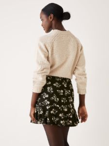 The Floral Print Mini Skirt in Black sold by Frank & Oak