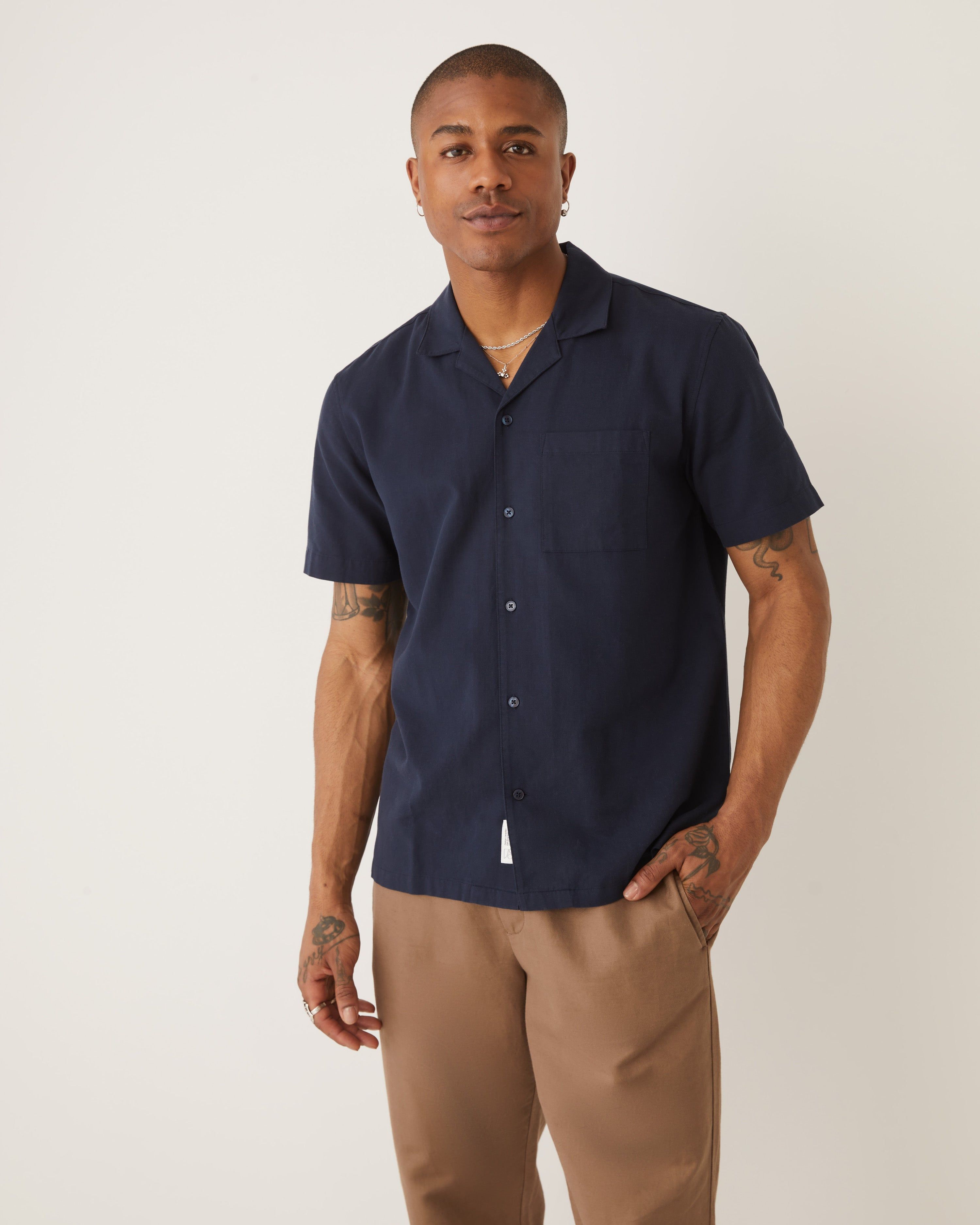 The Fluid Resort Shirt in Deep Blue sold by Frank & Oak product image thumbnail 3