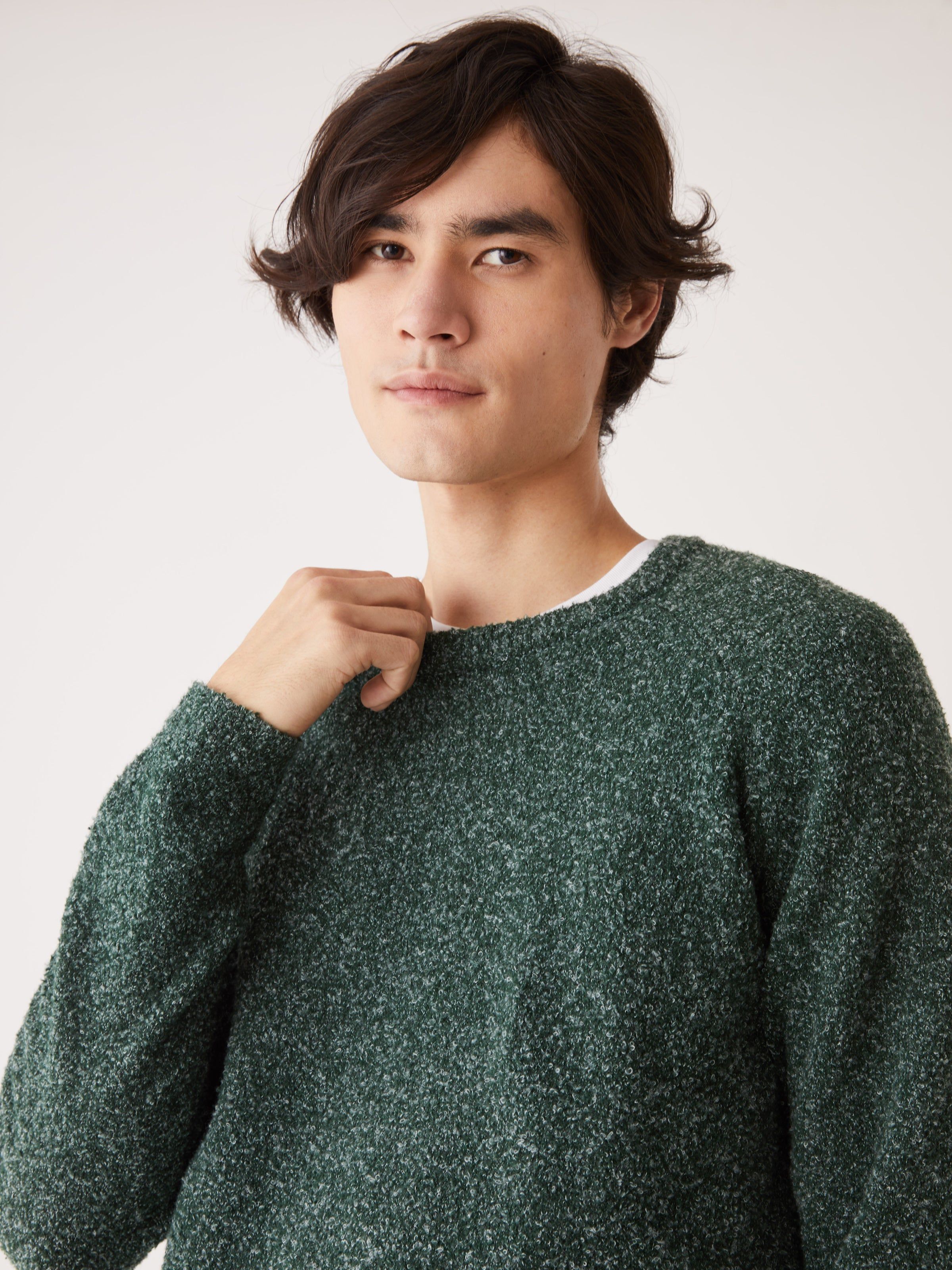The Boucle Seawool® Sweater in Pine Grove sold by Frank & Oak