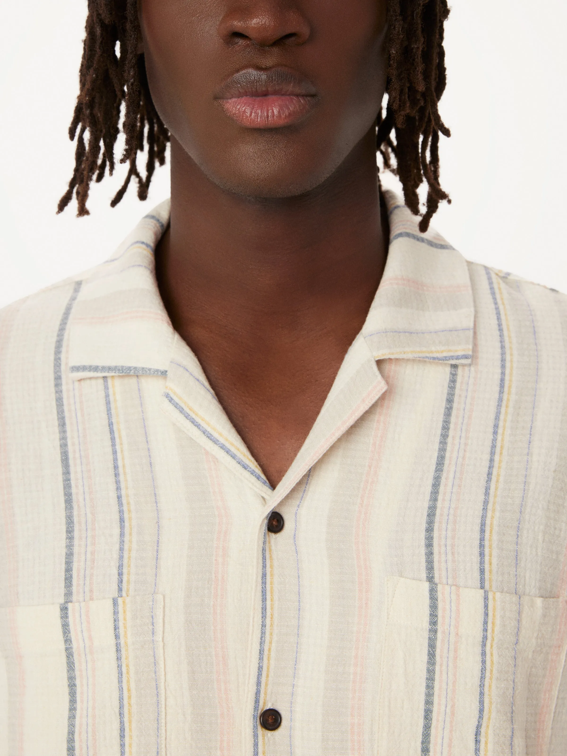 The Linen Camp Collar Shirt in Cloud sold by Frank & Oak product image thumbnail 5