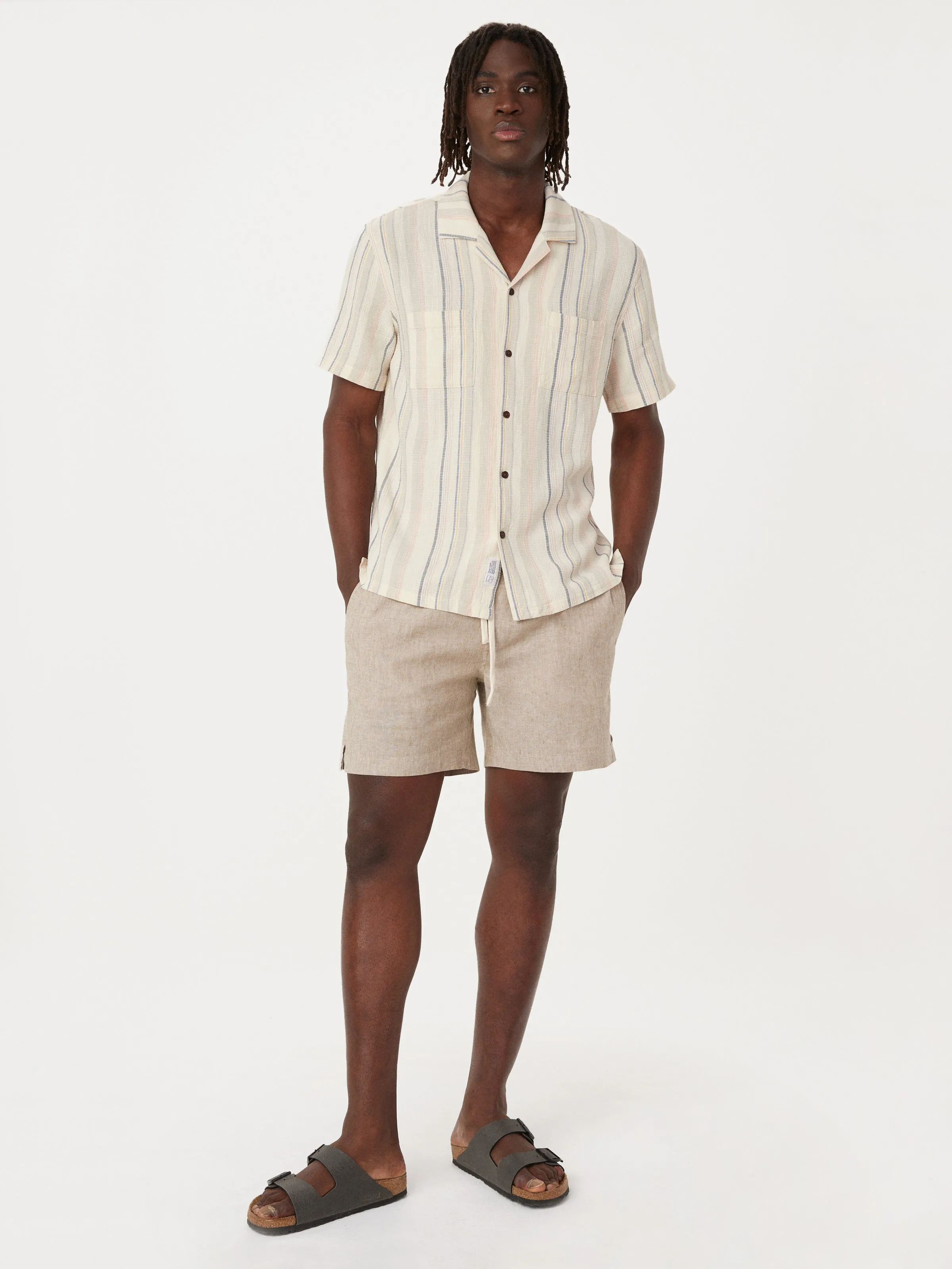 The Linen Camp Collar Shirt in Cloud sold by Frank & Oak product image thumbnail 2