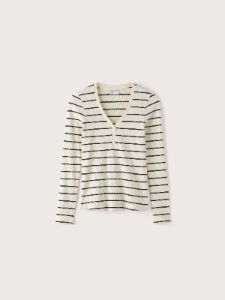 The Ribbed Henley Top in Beige sold by Frank & Oak