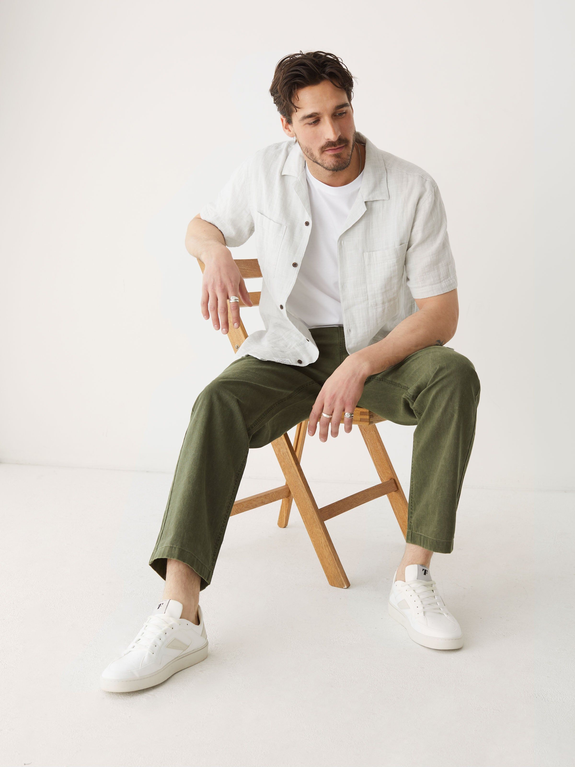 The Beach Pant in Khaki sold by Frank & Oak