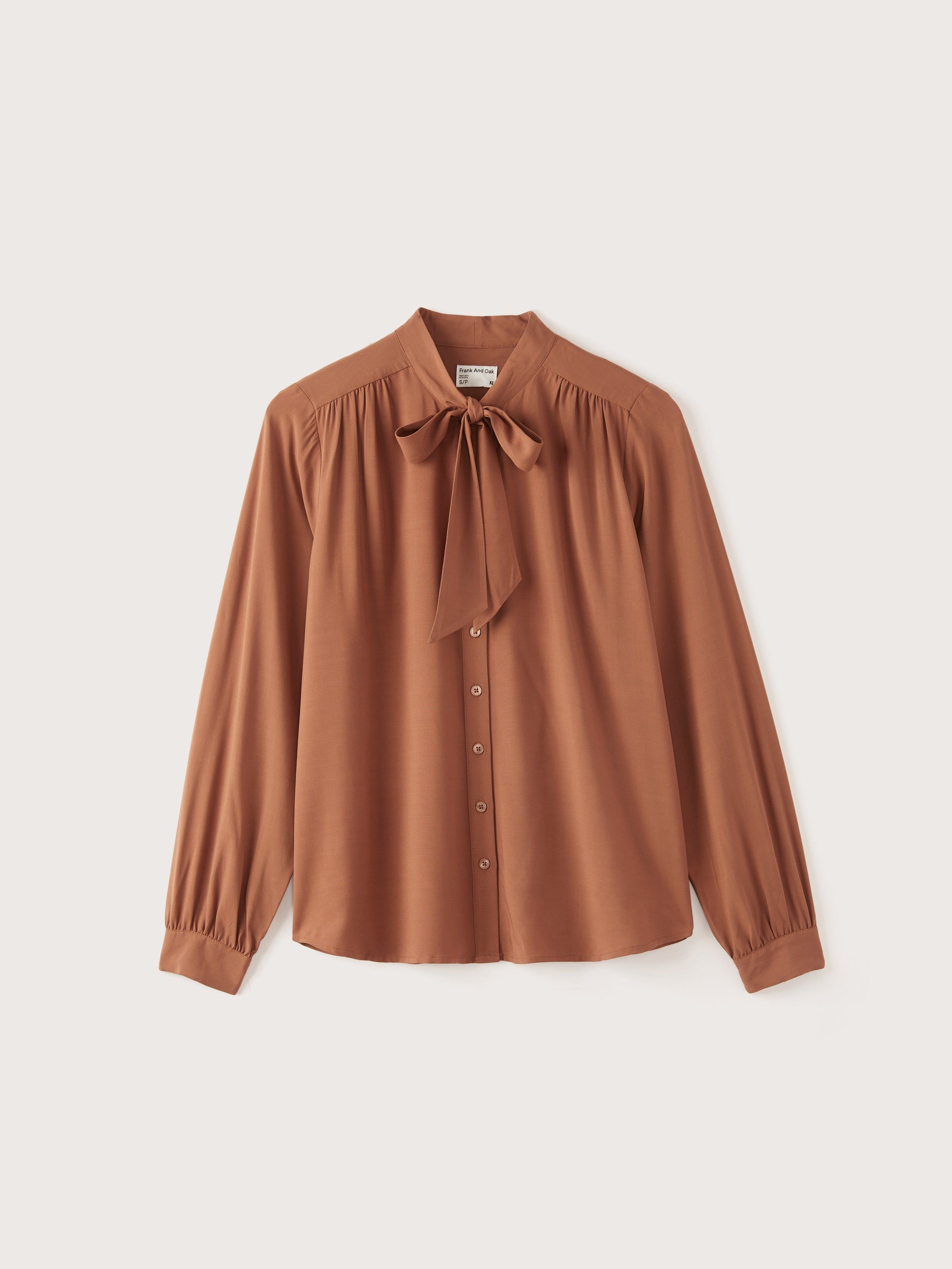 The Tie Neck Blouse in Brown sold by Frank & Oak product image thumbnail 5