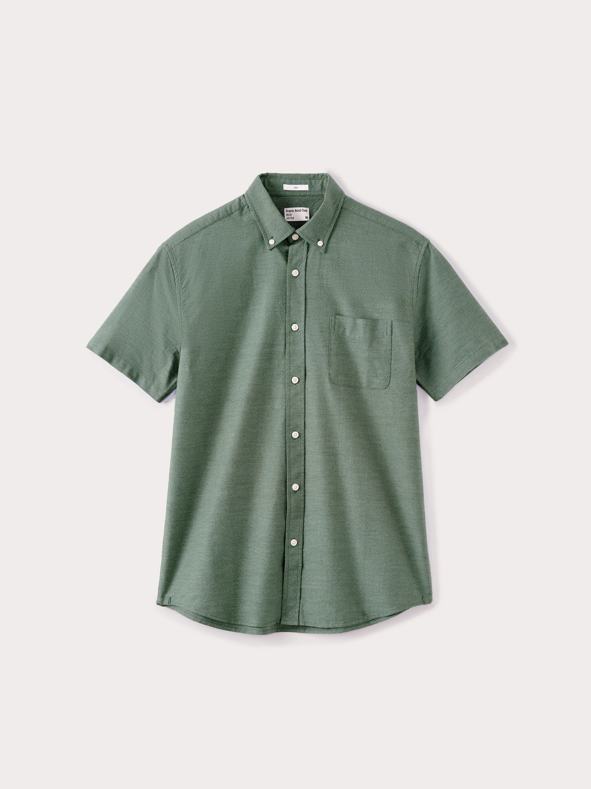 The Short-Sleeved Jasper Oxford Shirt in Dark Green sold by Frank & Oak product image thumbnail 5