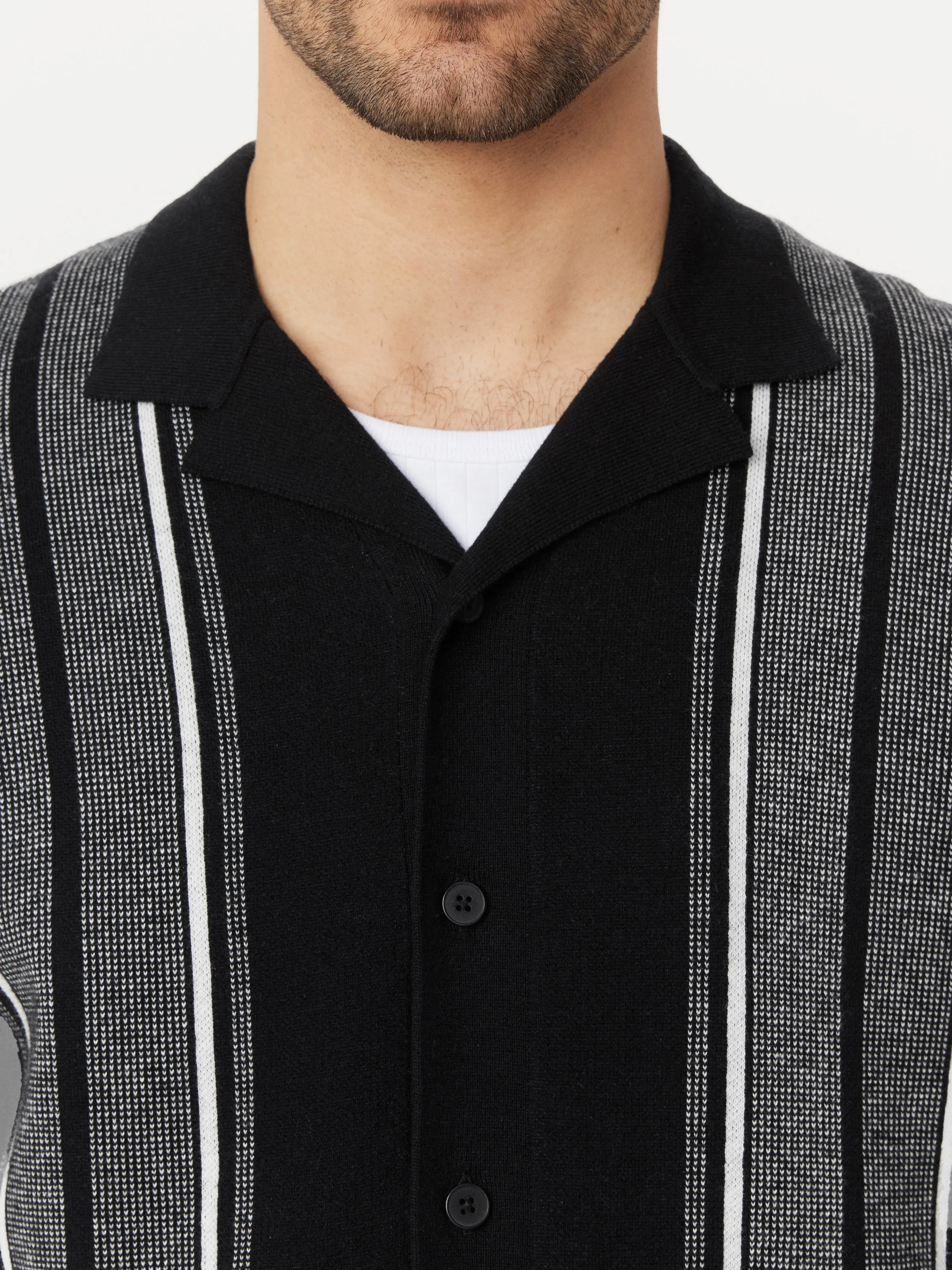 The Striped Sweater Shirt in Black sold by Frank & Oak product image thumbnail 4