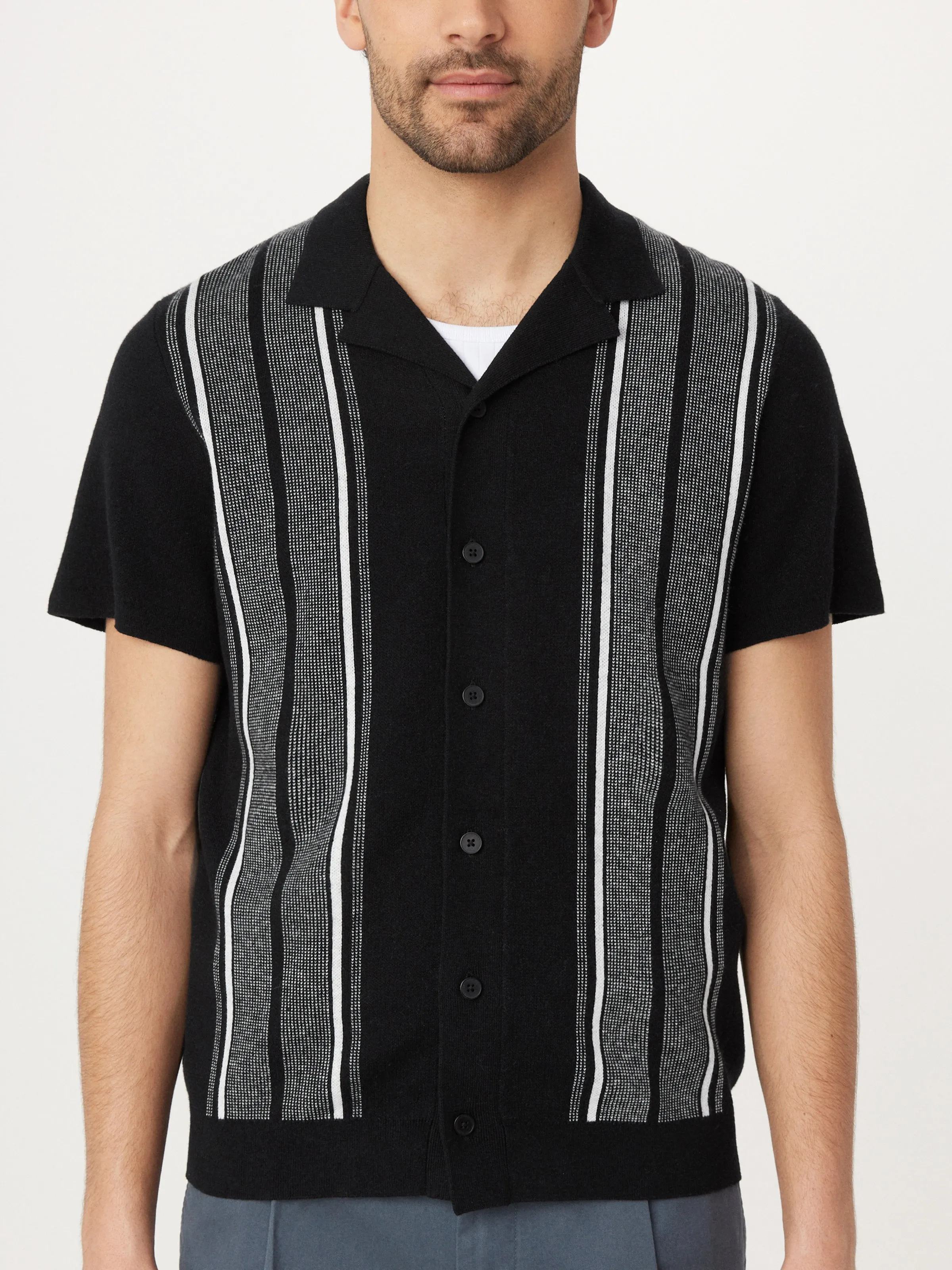 The Striped Sweater Shirt in Black sold by Frank & Oak product image thumbnail 5