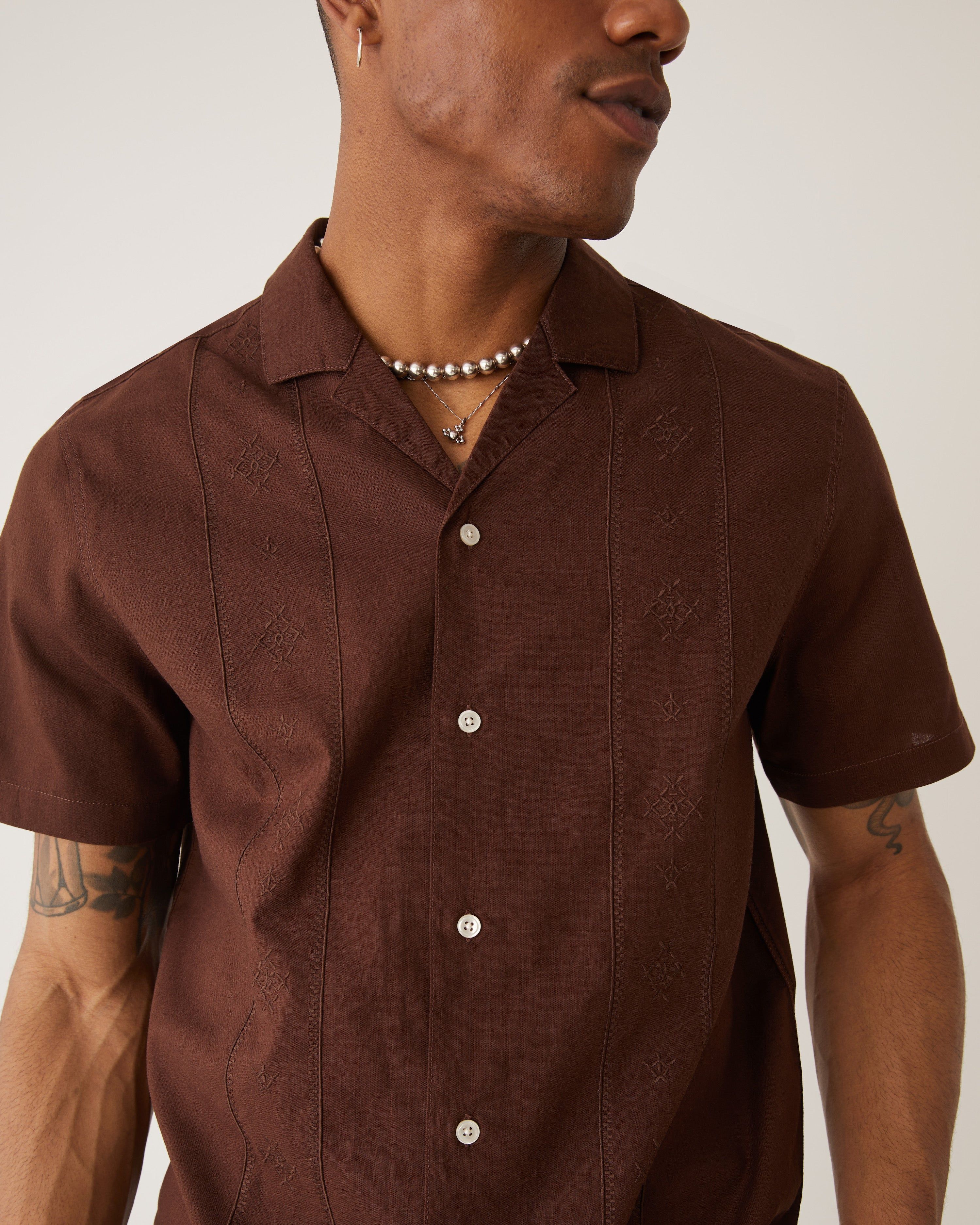 The Embroidered Resort Shirt in Café sold by Frank & Oak product image thumbnail 2
