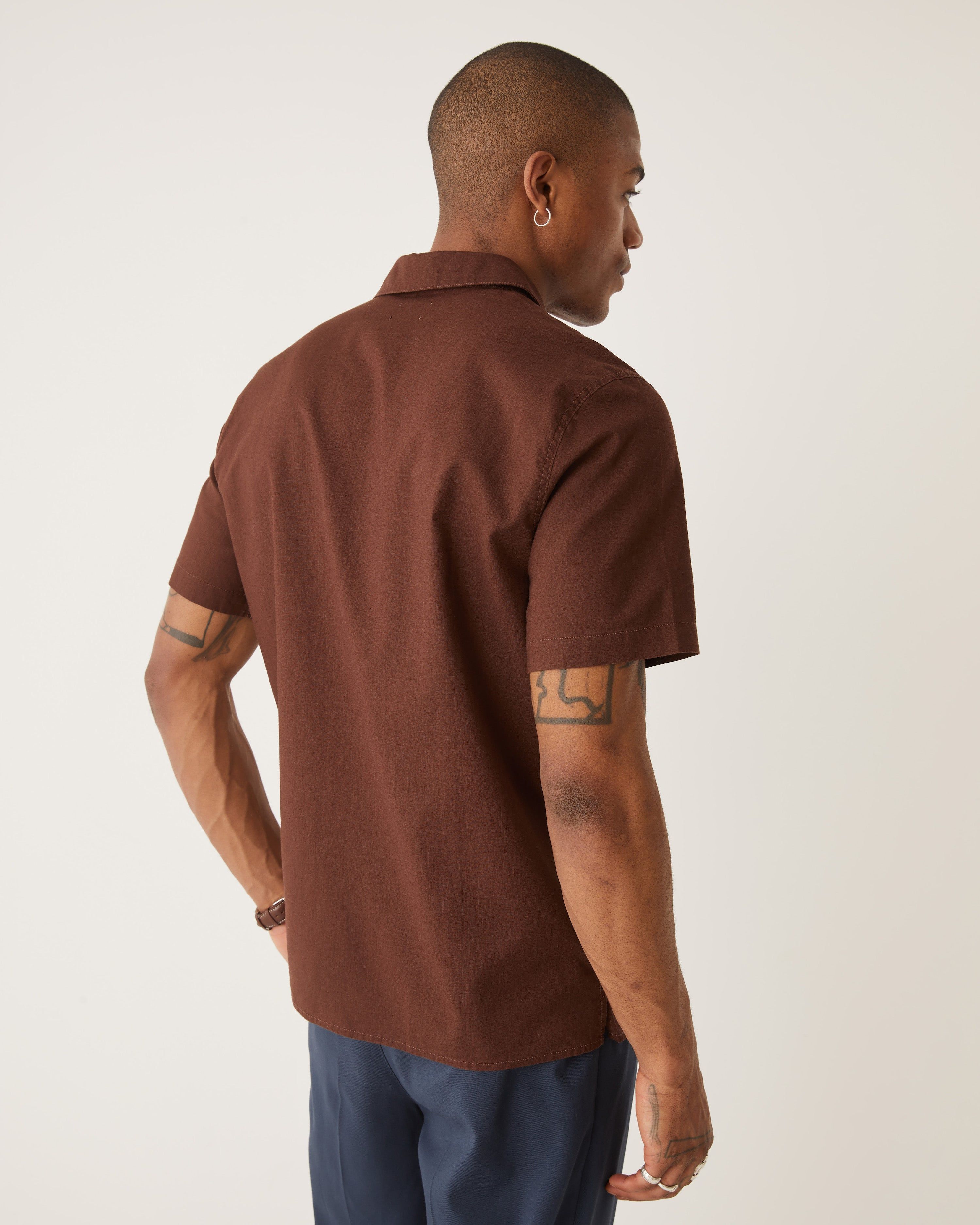 The Embroidered Resort Shirt in Café sold by Frank & Oak product image thumbnail 4