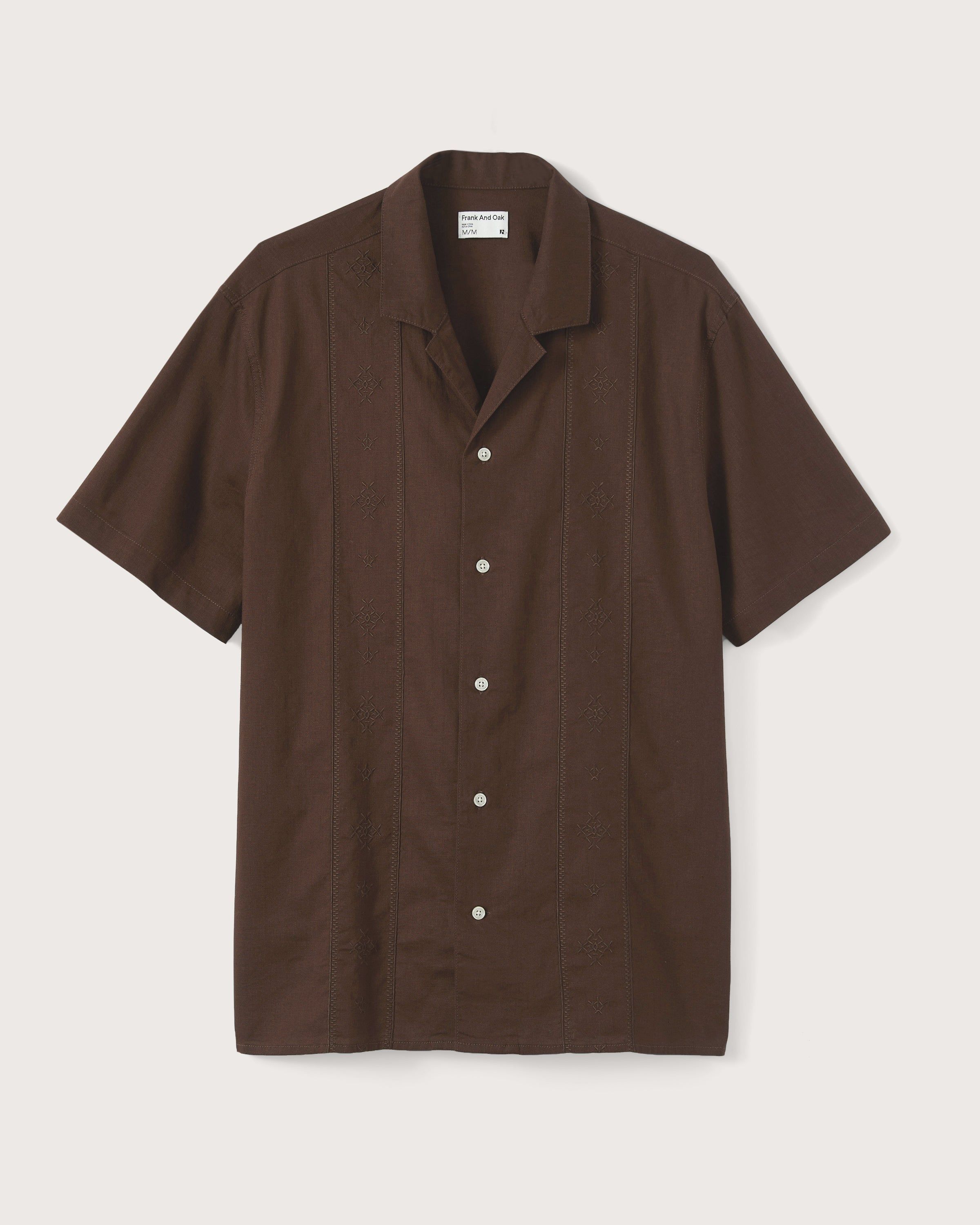 The Embroidered Resort Shirt in Café sold by Frank & Oak product image thumbnail 7