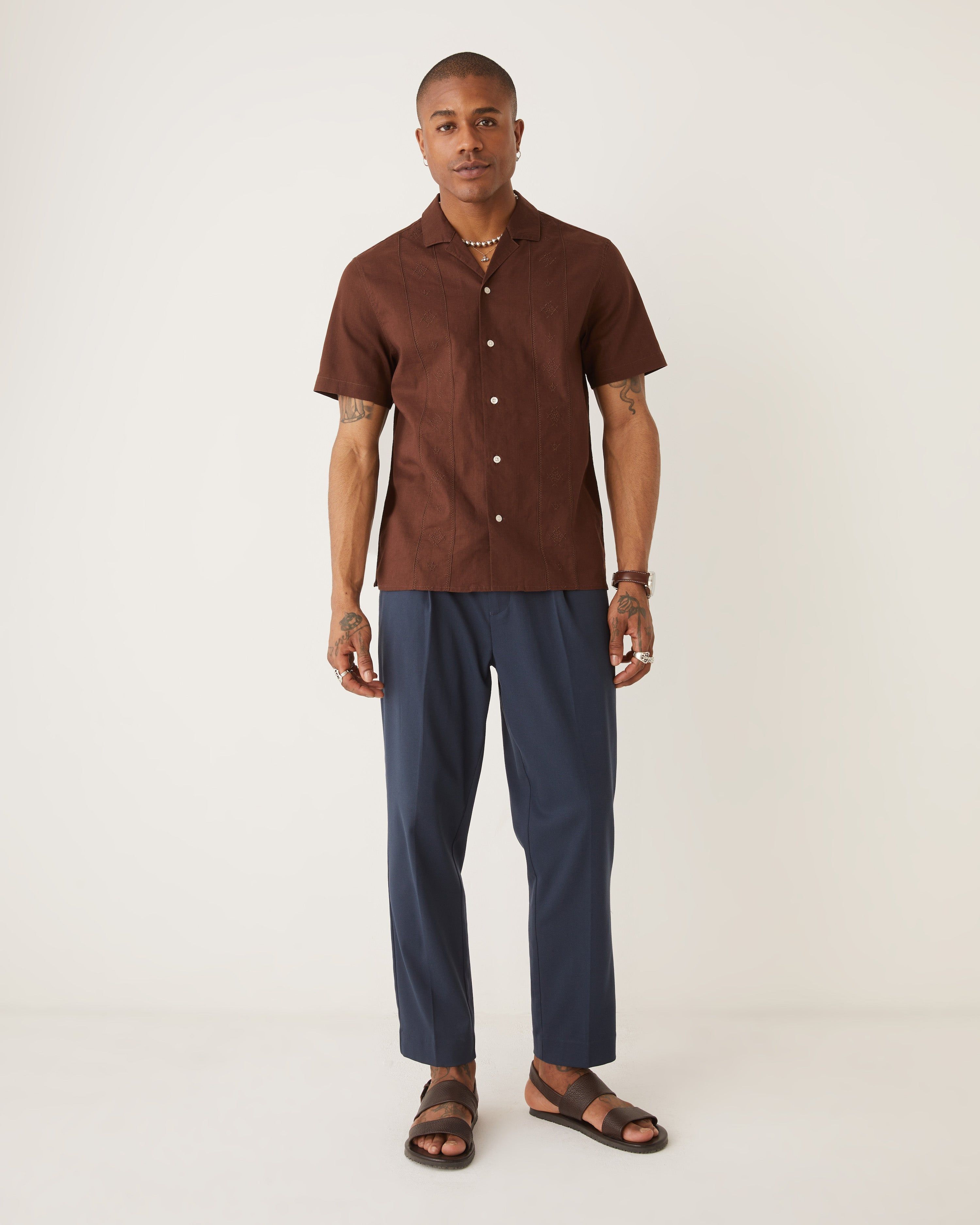 The Embroidered Resort Shirt in Café sold by Frank & Oak product image thumbnail 3