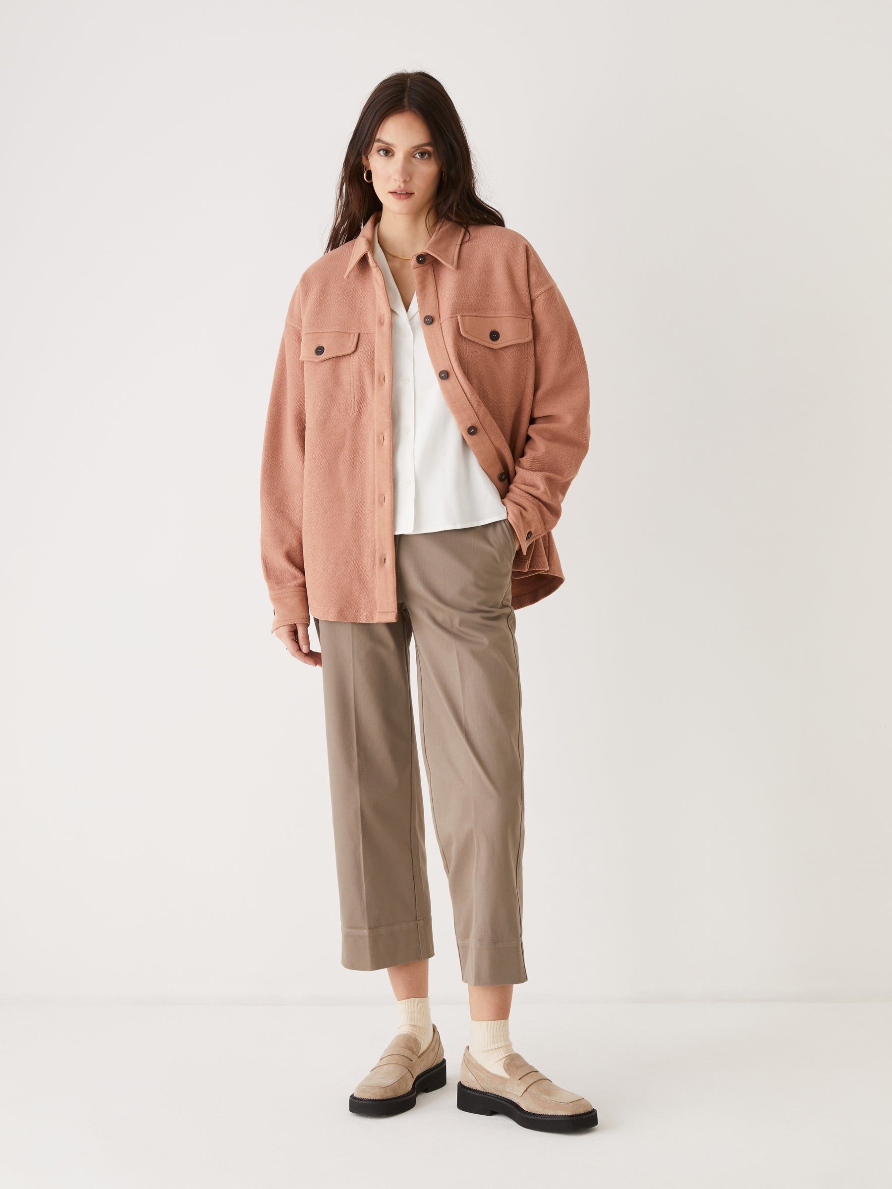 The French Terry Overshirt in Mocha sold by Frank & Oak product image thumbnail 3
