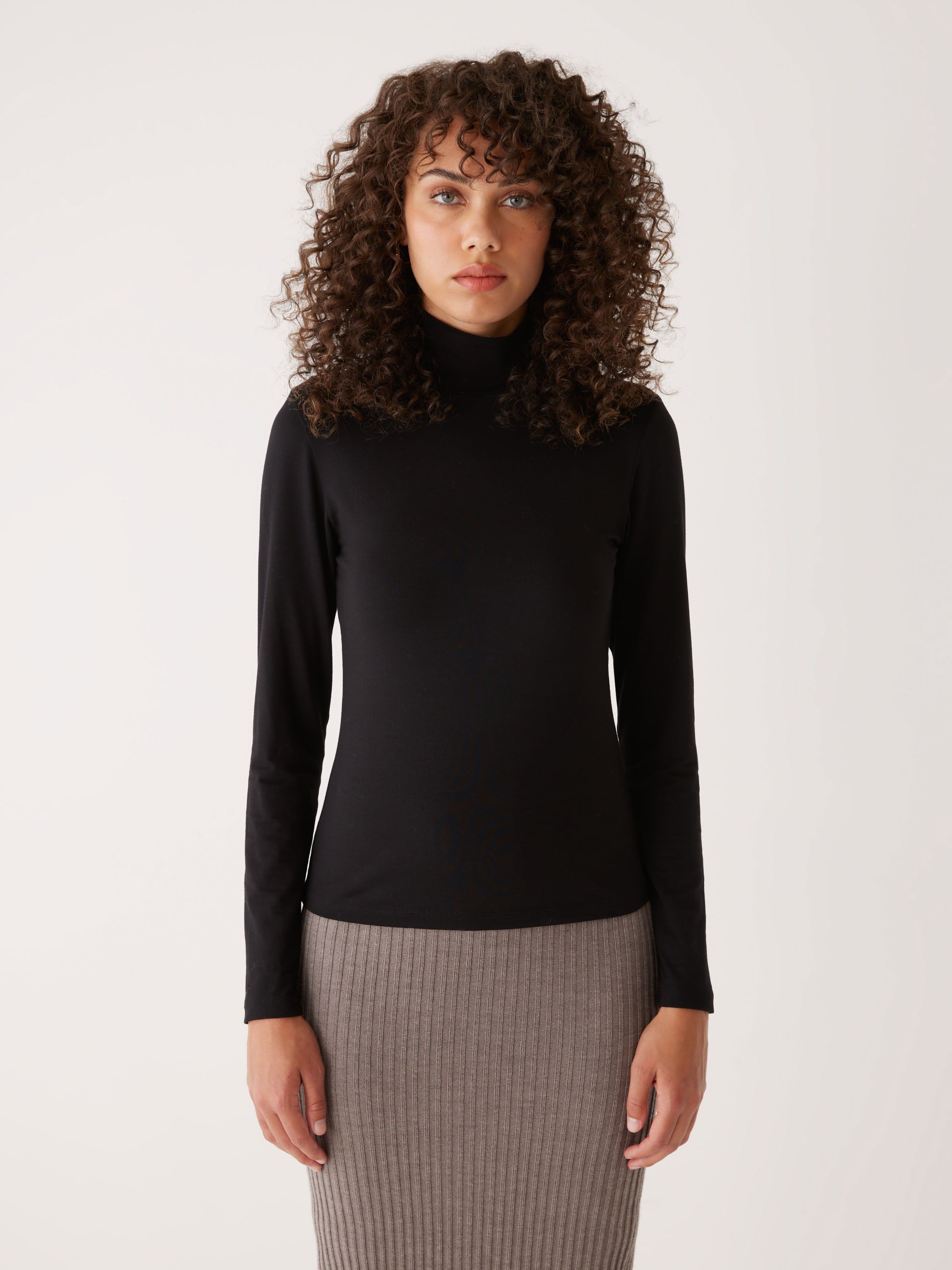 The Essential Long Sleeve Mockneck in Black sold by Frank & Oak product image thumbnail 2