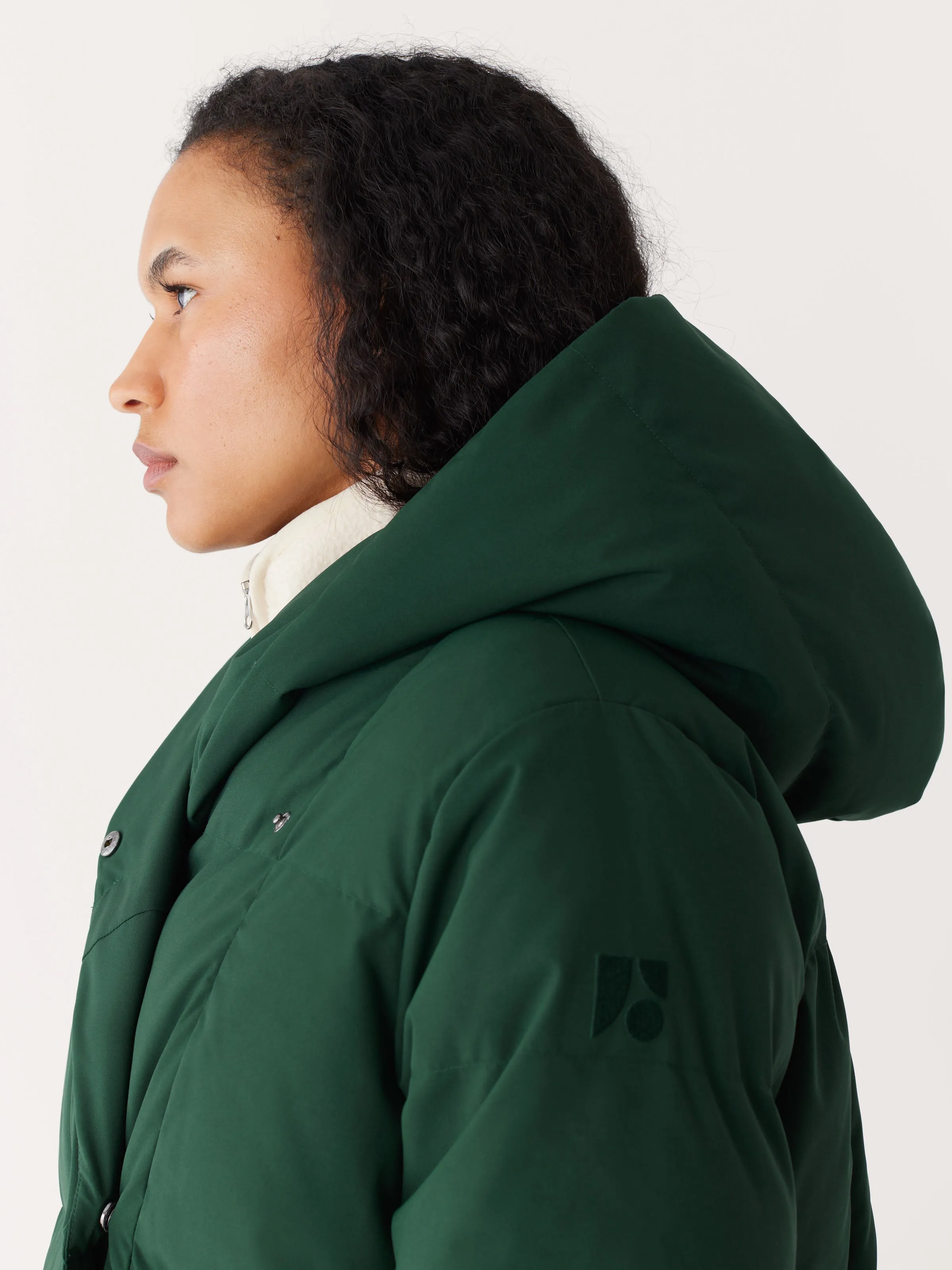 The Hygge Puffer Coat in Forest Green sold by Frank & Oak product image thumbnail 4