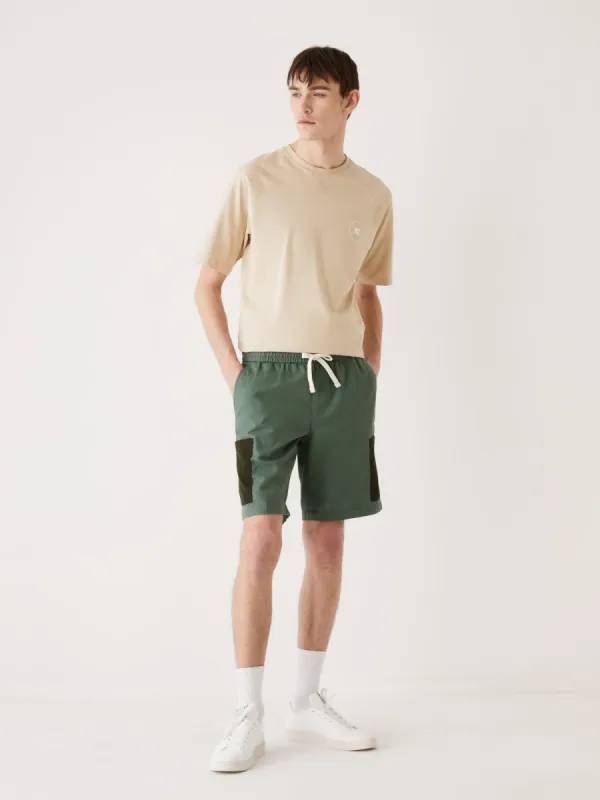The Colour Block Cargo Short in Green sold by Frank & Oak