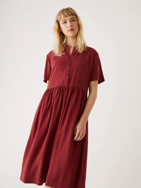The Babydoll Dress in Rhubarb sold by Frank & Oak
