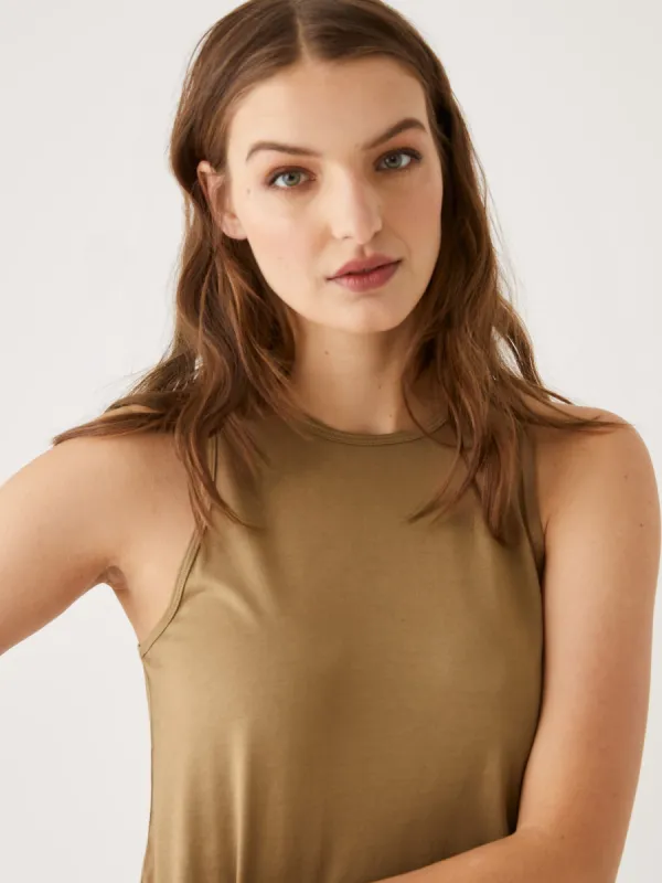 The Supersoft Tank Top in Brown sold by Frank & Oak