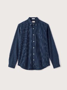The Striped Jasper Oxford Shirt in Dark Blue sold by Frank & Oak