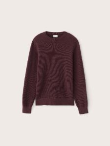 The Waffle Crewneck Sweater in Burgundy sold by Frank & Oak