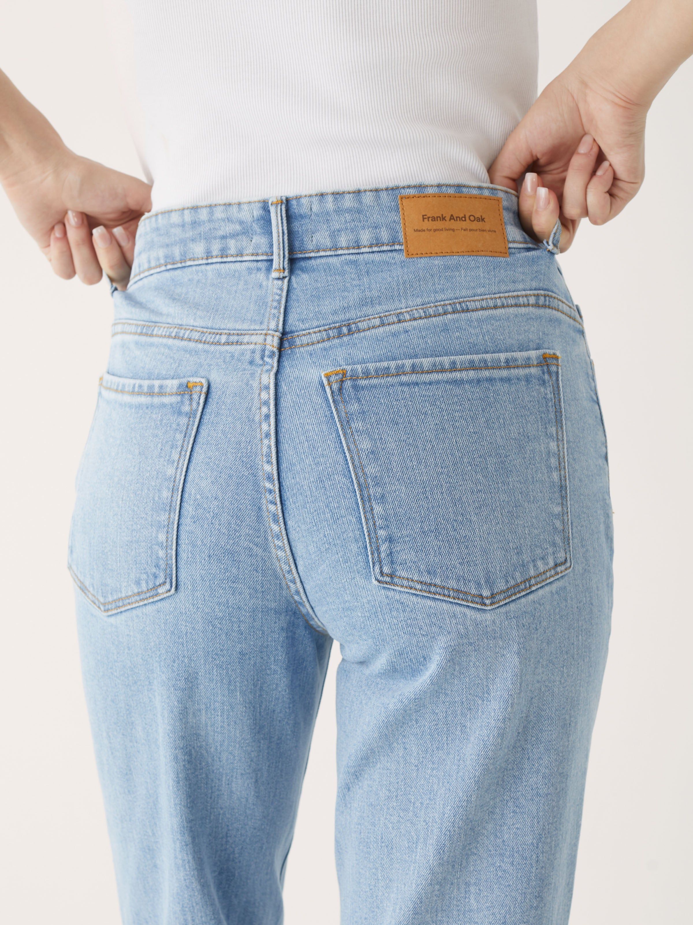 The Marianne High Rise Relaxed Straight Jean in Light Indigo sold by Frank & Oak product image thumbnail 5
