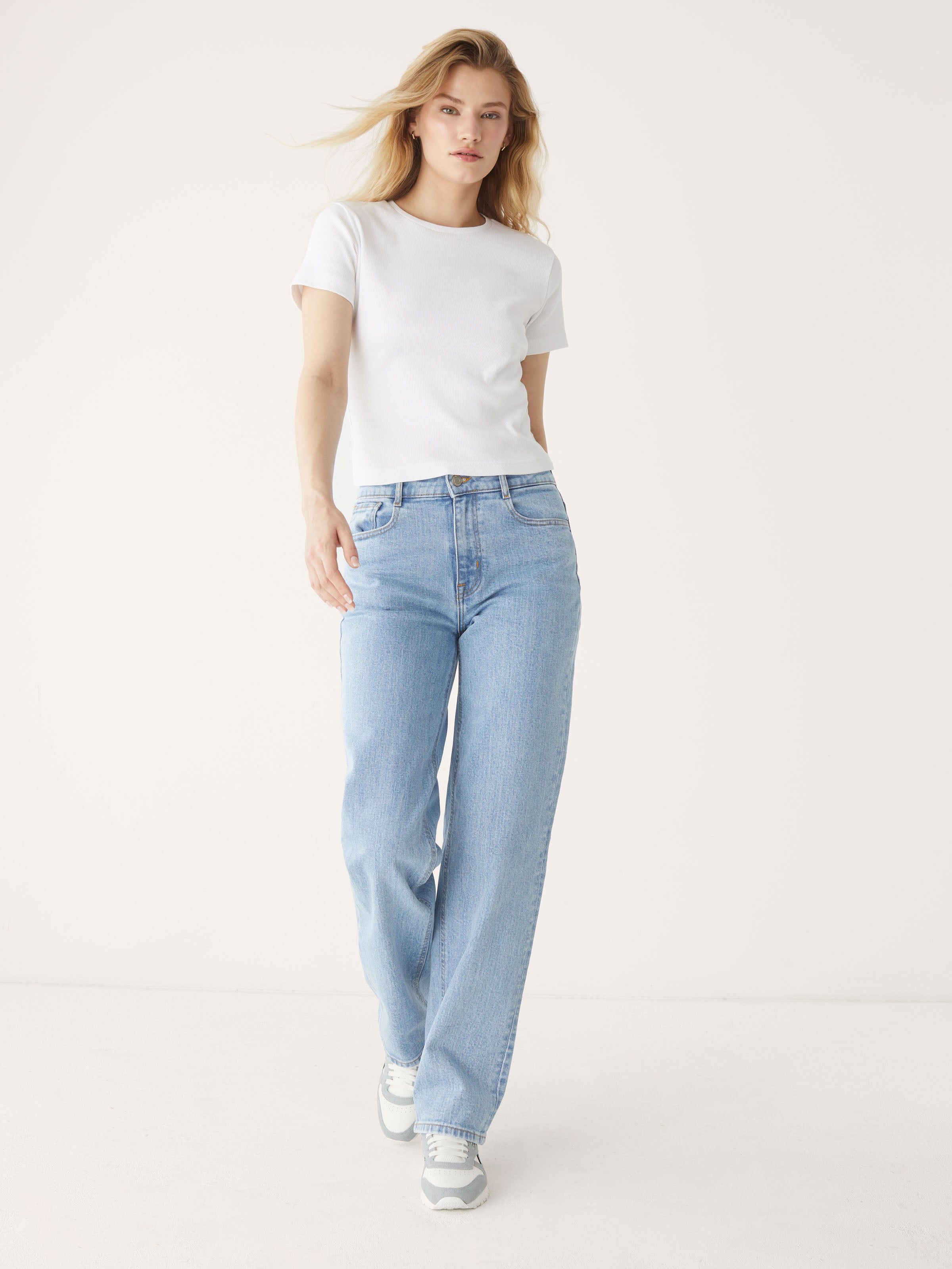 The Marianne High Rise Relaxed Straight Jean in Light Indigo sold by Frank & Oak product image thumbnail 2