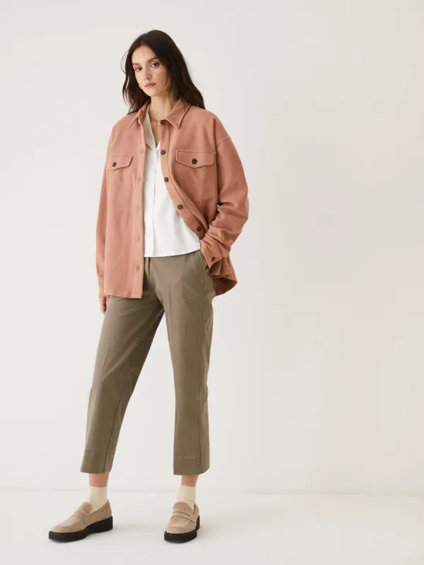 The French Terry Overshirt in Mocha sold by Frank & Oak