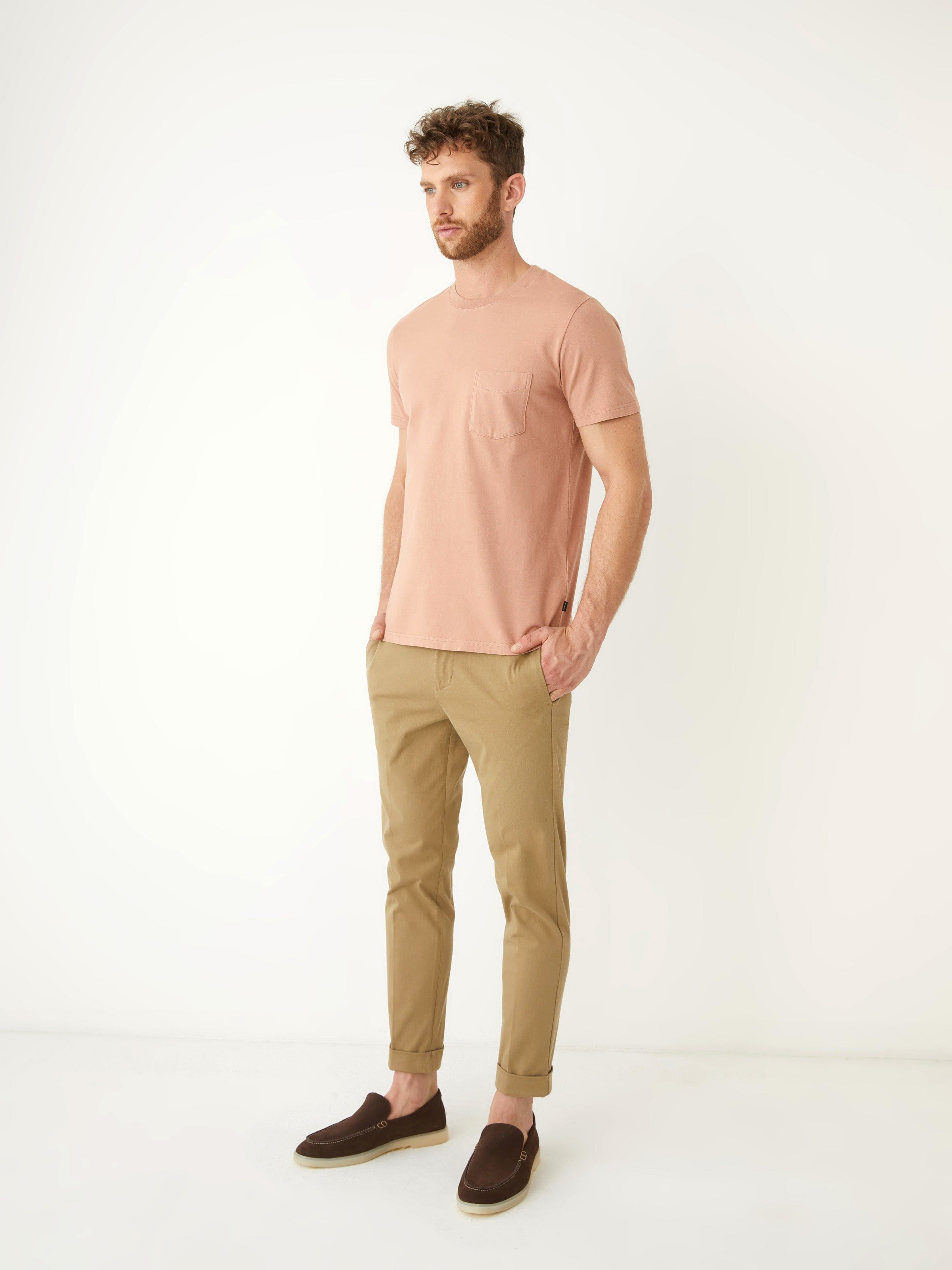 The Slim Fit Pocket T-shirt in Woodrose sold by Frank & Oak product image thumbnail 2