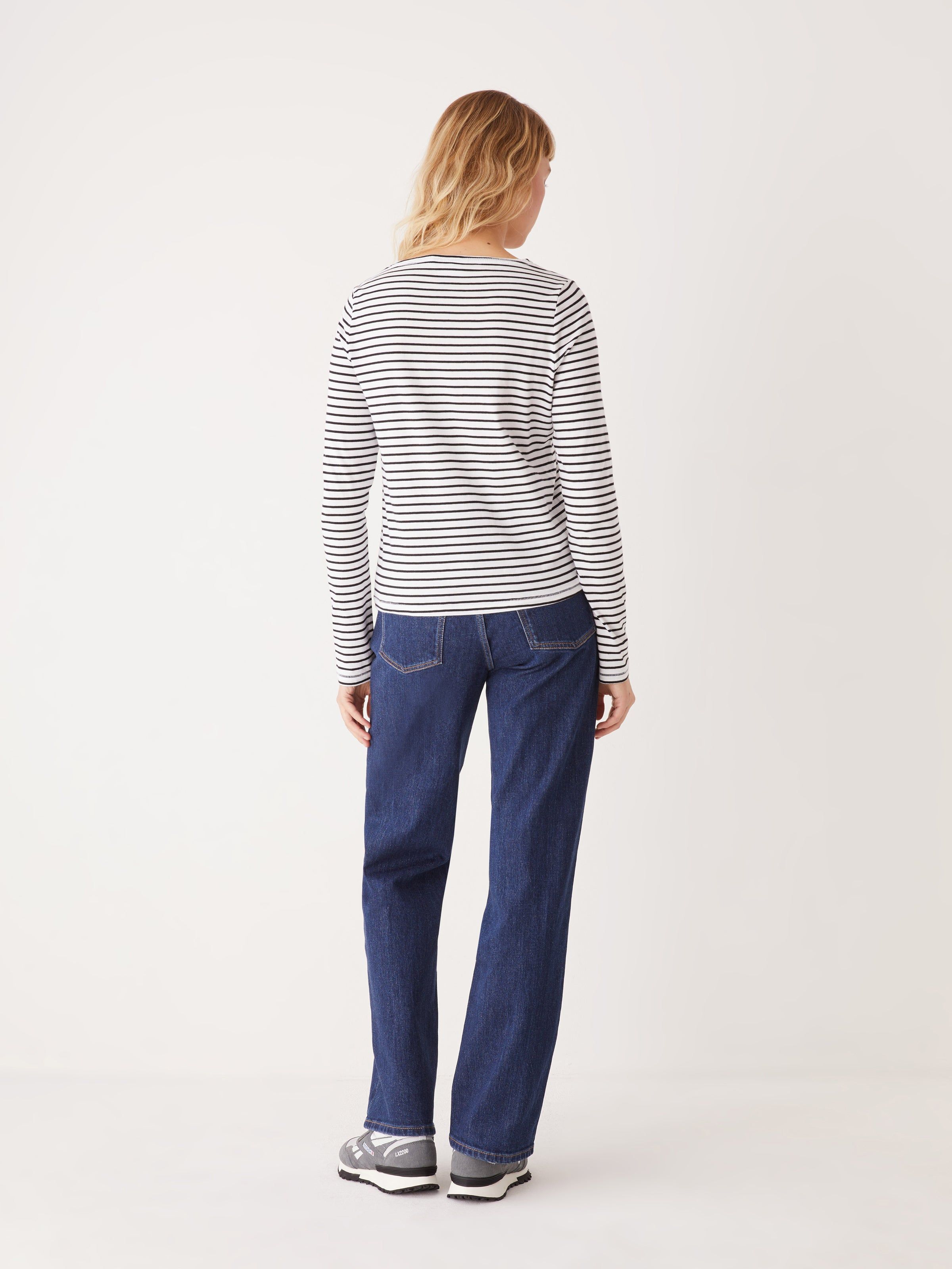 The Striped Long Sleeve T-Shirt in White sold by Frank & Oak product image thumbnail 3