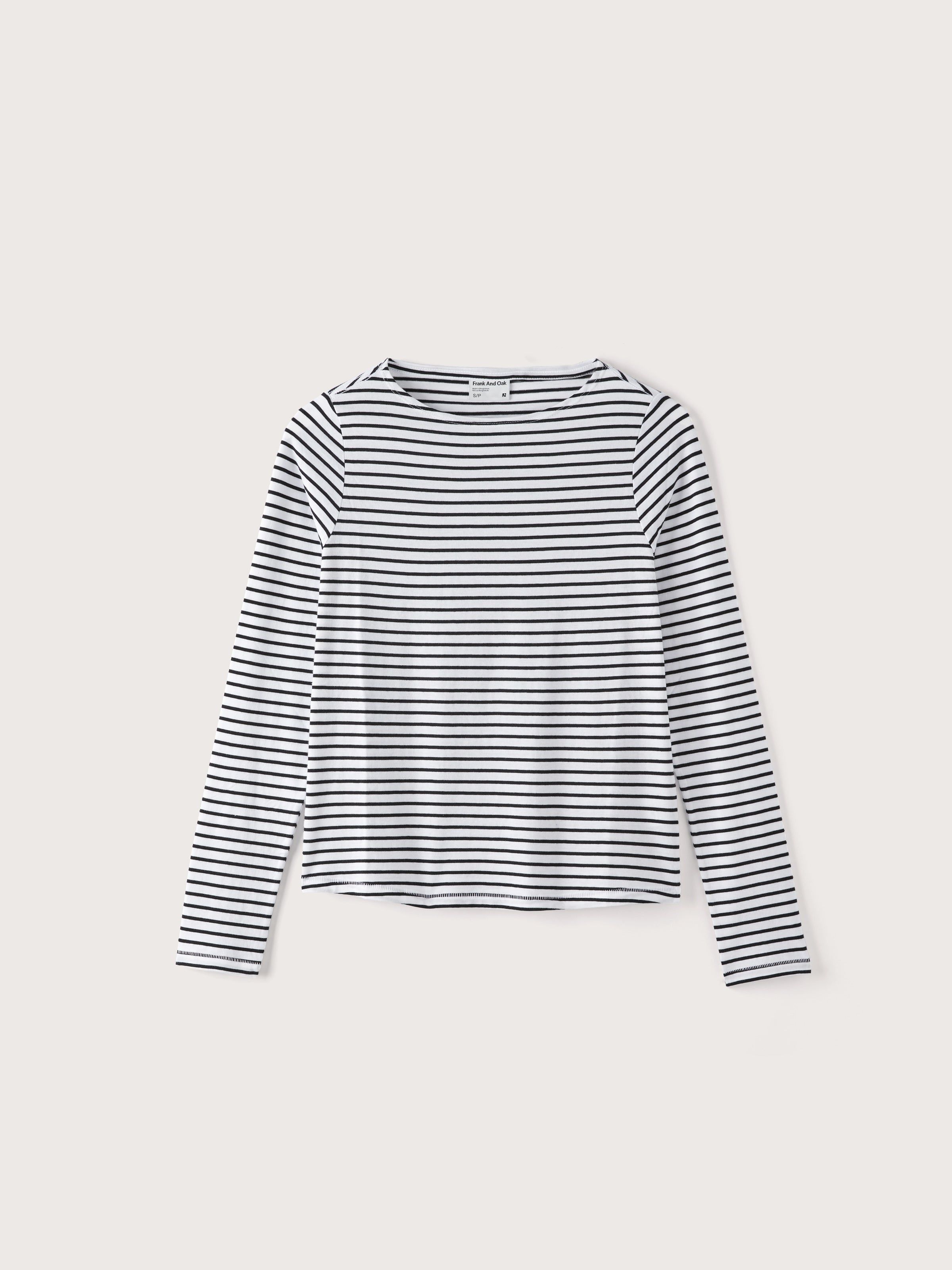 The Striped Long Sleeve T-Shirt in White sold by Frank & Oak product image thumbnail 5