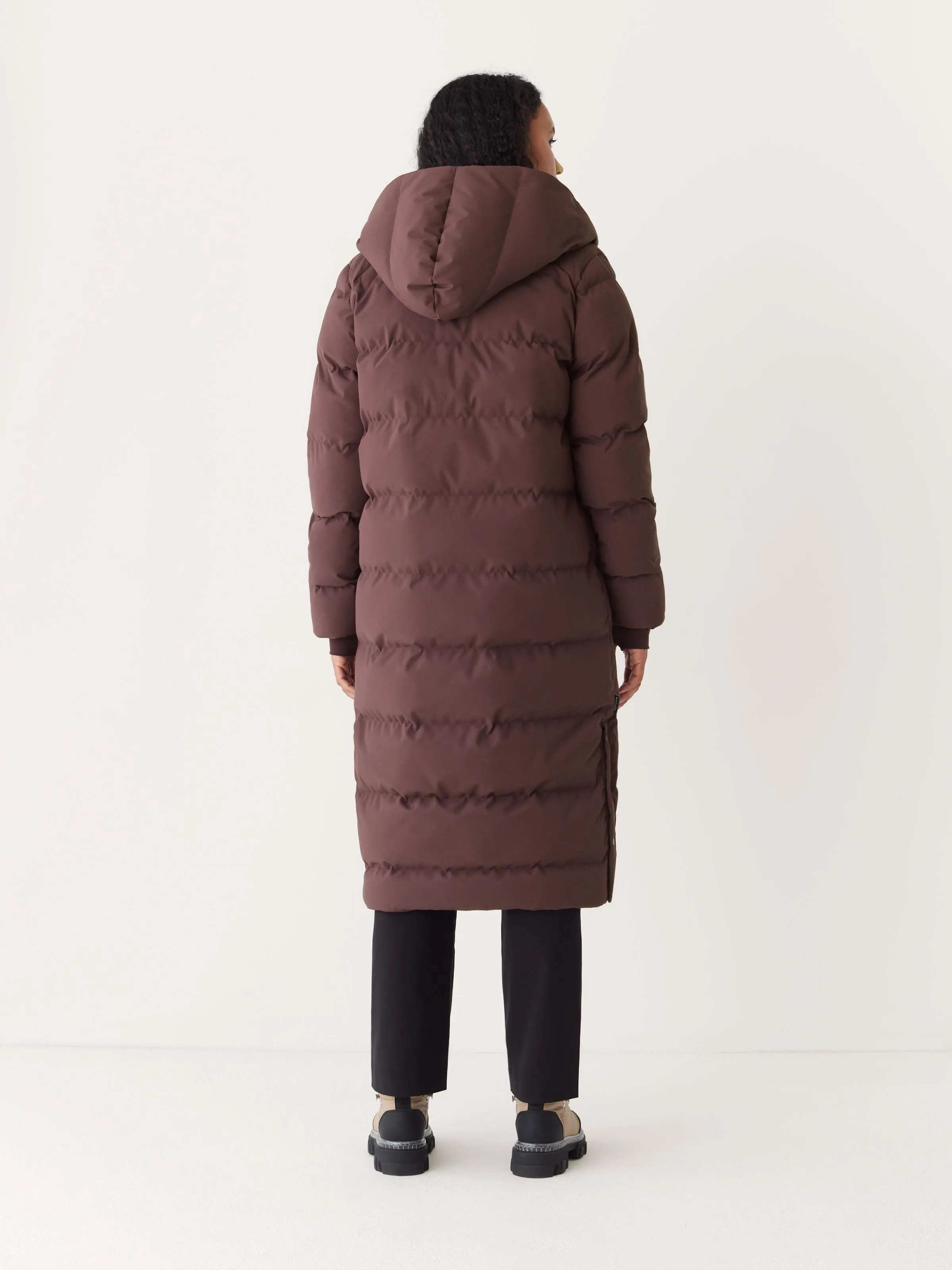 The Highland Long Puffer Coat in Burgundy sold by Frank & Oak product image thumbnail 3